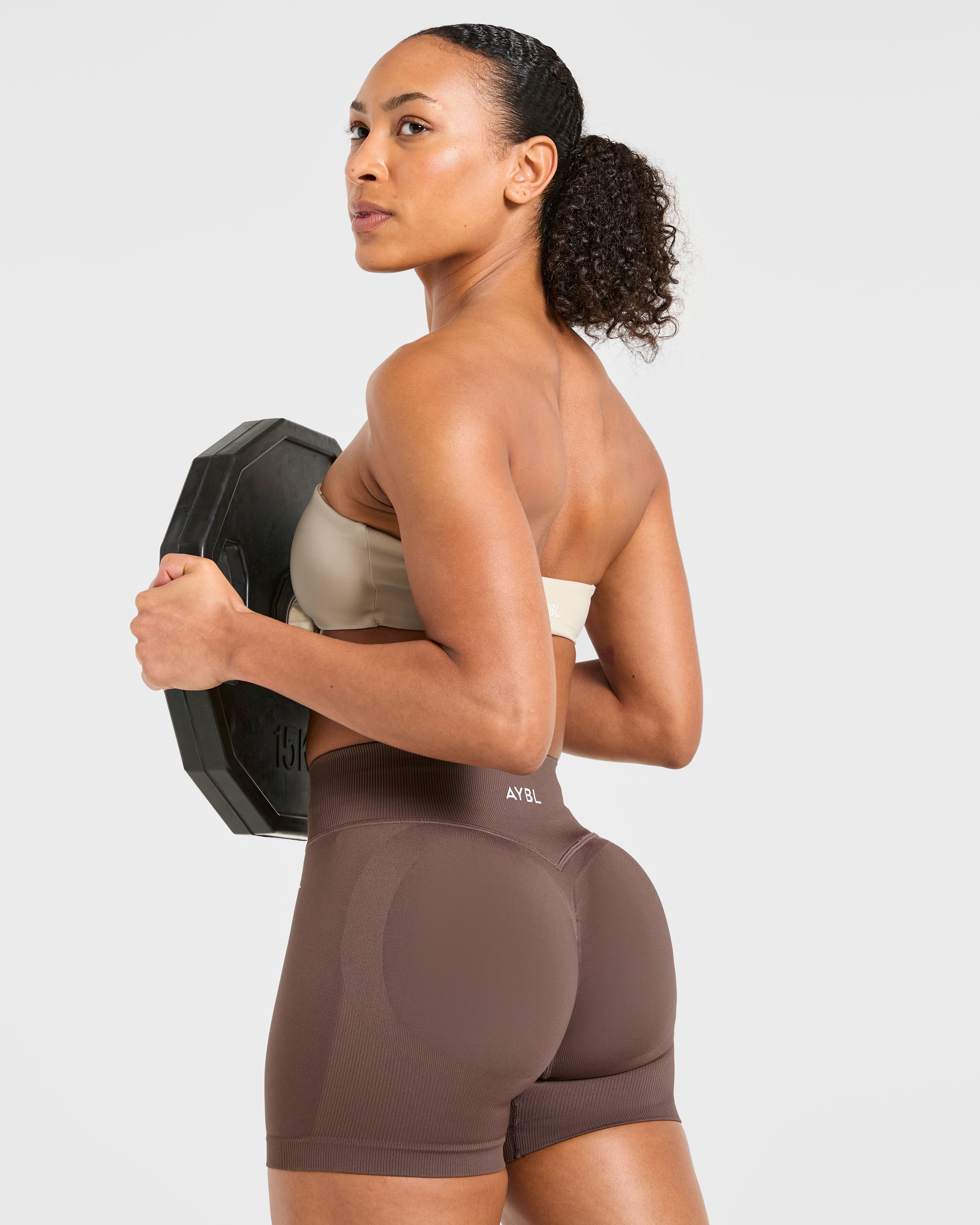 Essential Bandeau Sports Bra - Taupe Sand