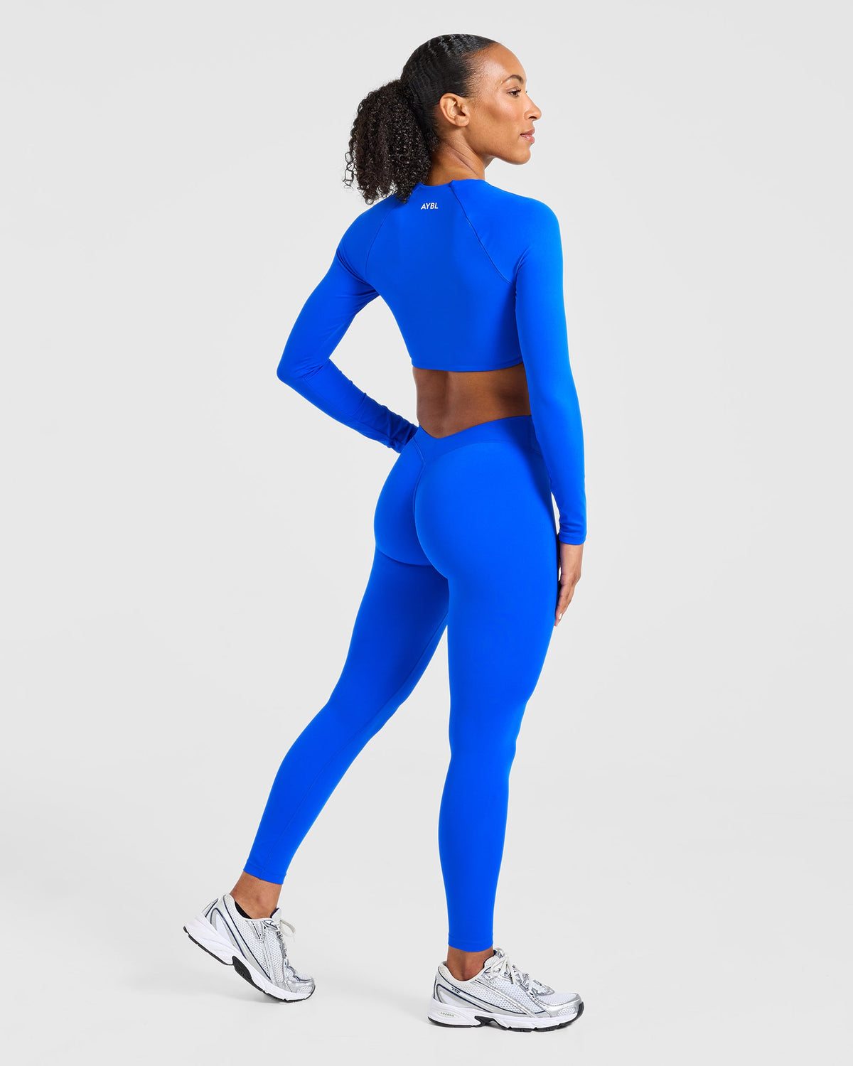 Physique Long Sleeve Crop Top - Winter Cobalt