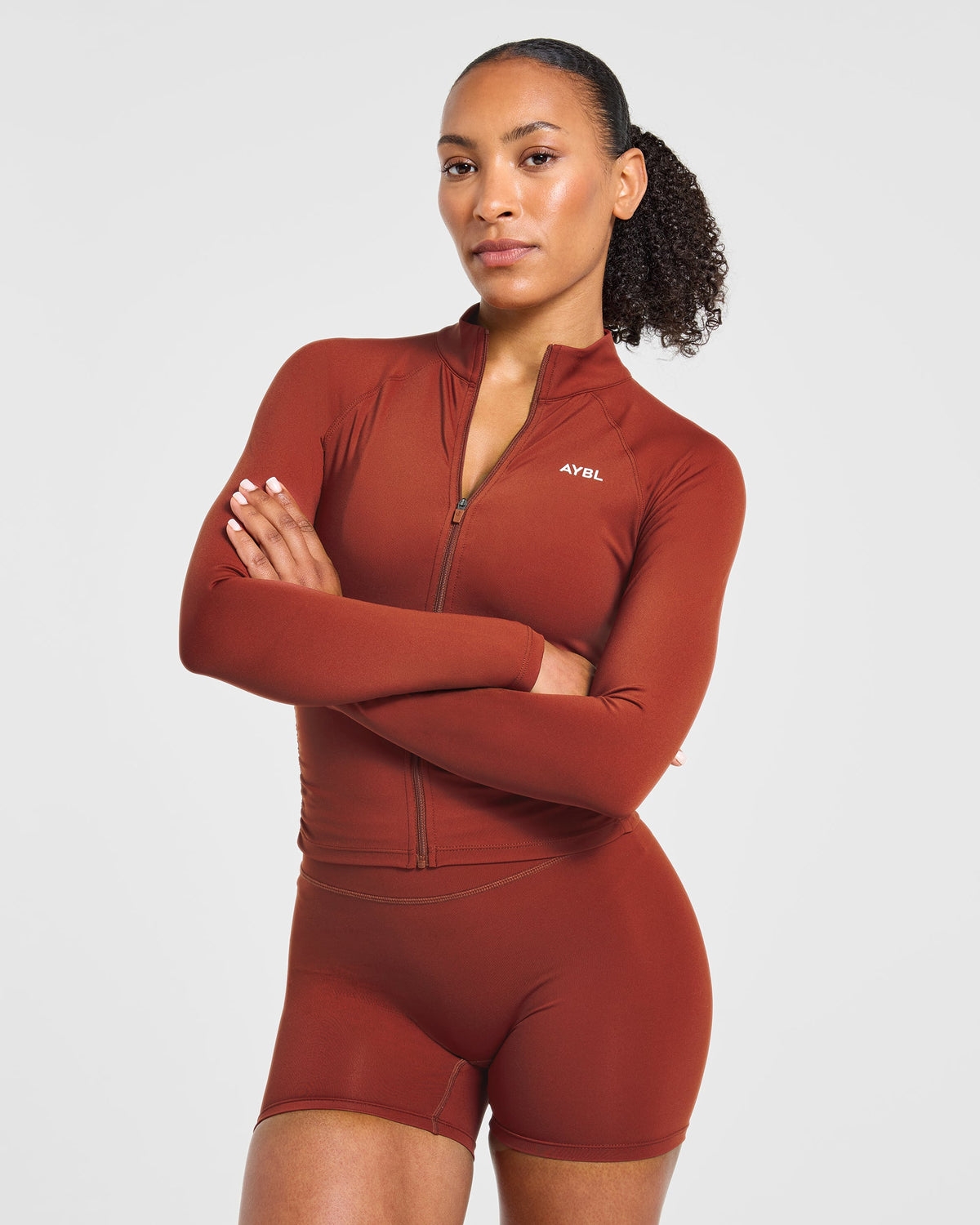 Physique Zip Up Jacket - Deep Auburn