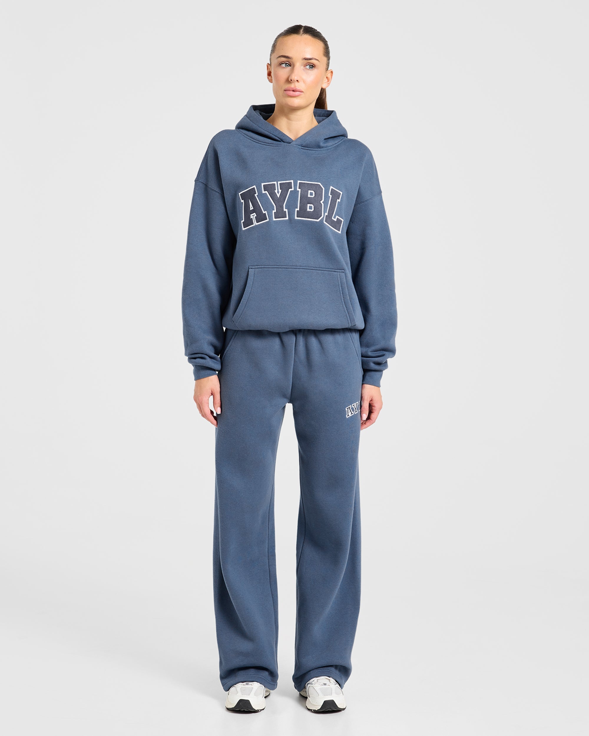 Varsity 2.0 Oversized Straight Leg Joggers - Denim Blue