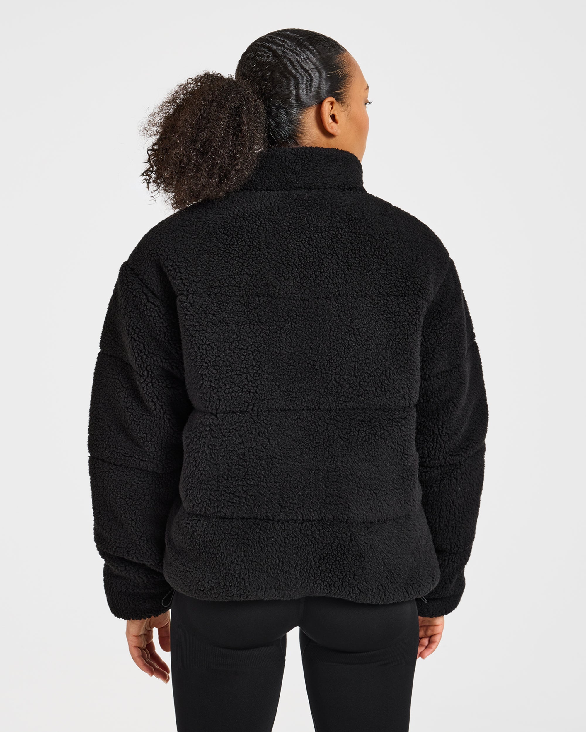 Signature Fleece Puffer Coat - Black