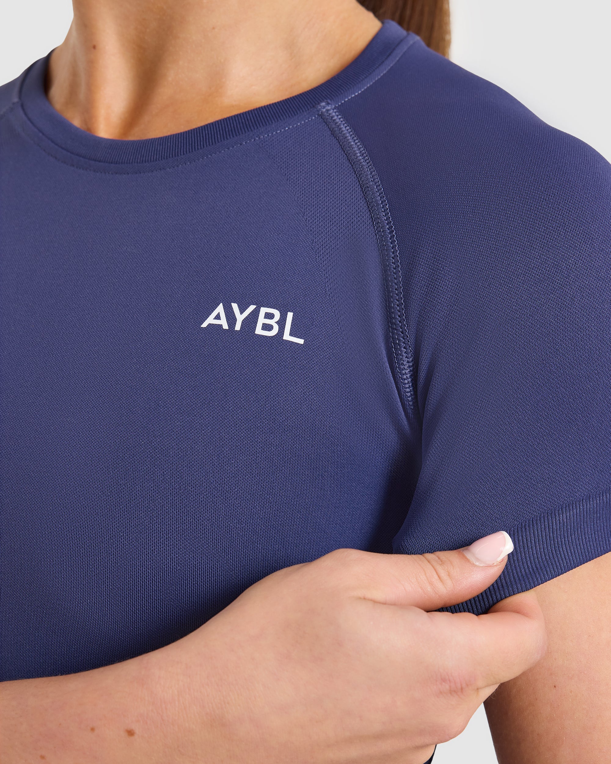 Enhance Seamless Short Sleeve Top - Storm Blue