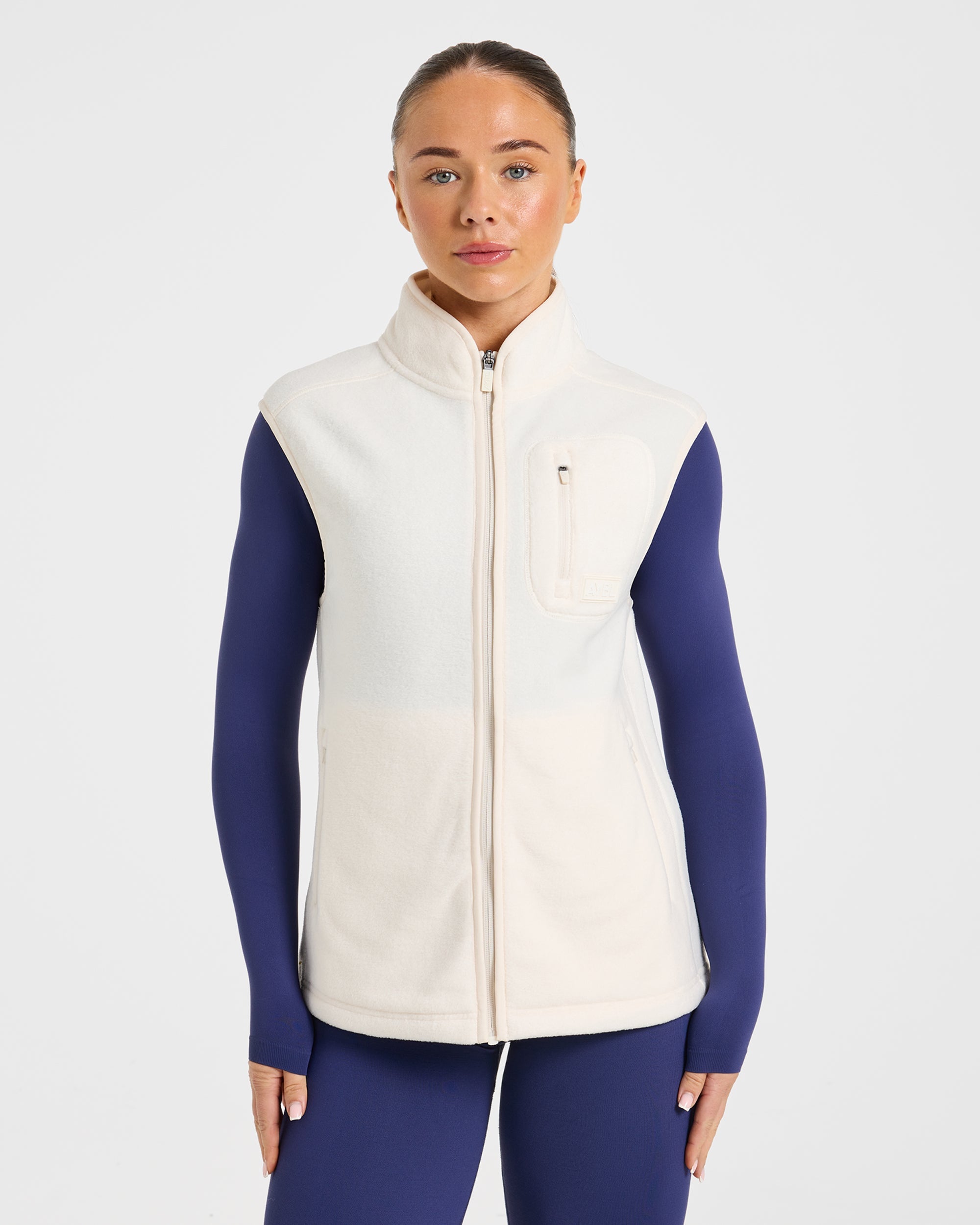Signature Lightweight Fleece Gilet - Cream