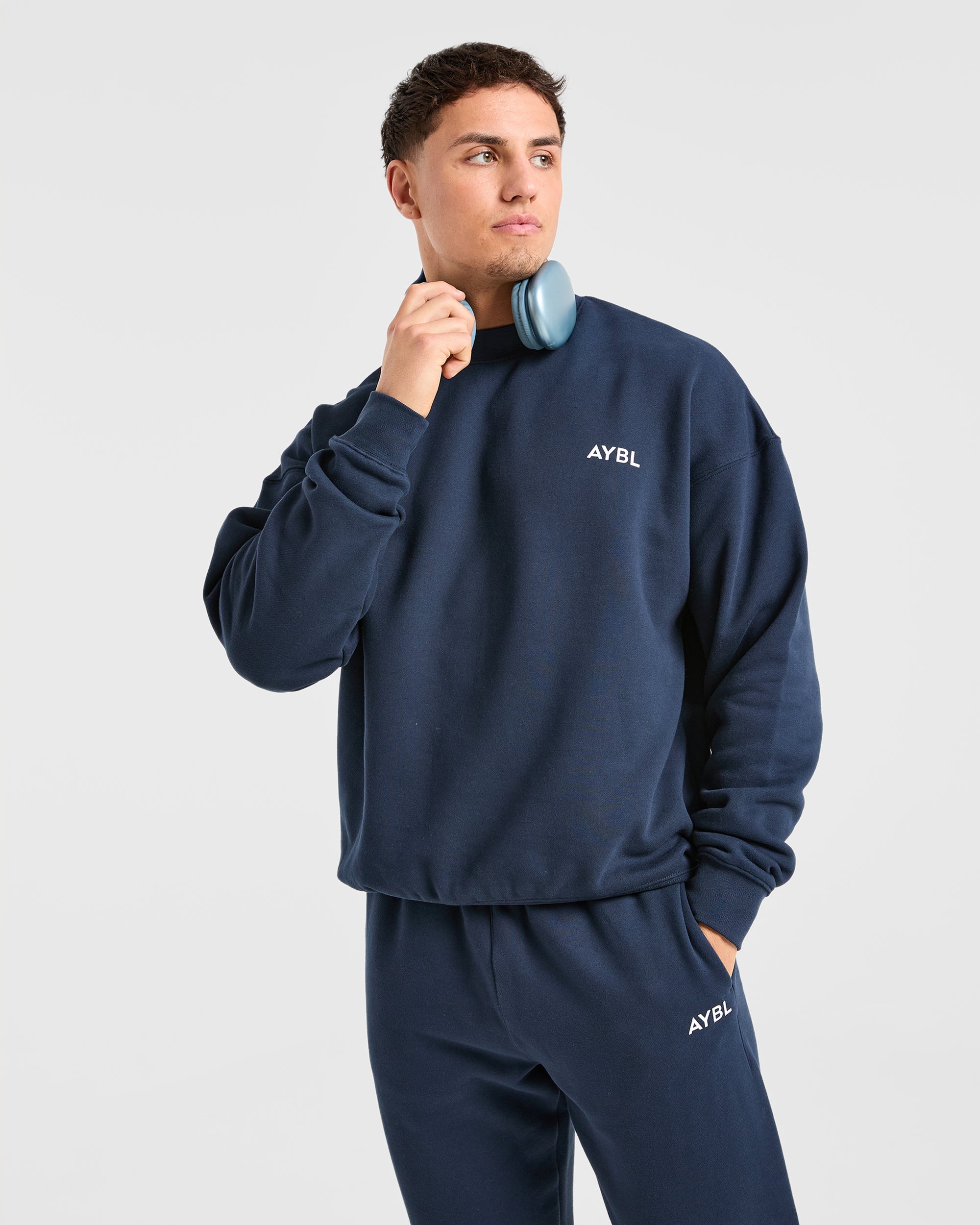 Essential Oversized Joggers - Navy