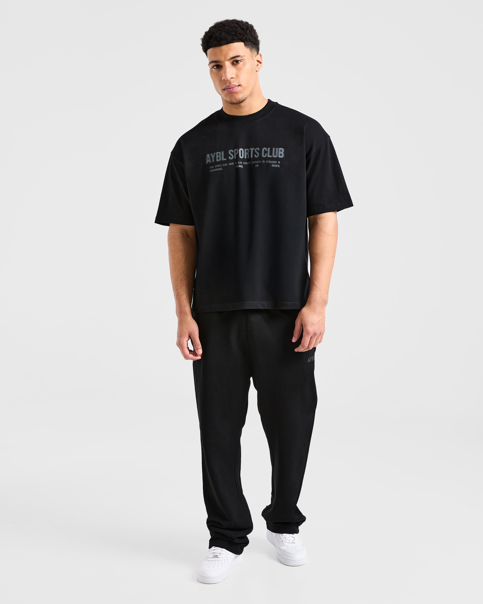 Sports Club Dot Oversized T Shirt - Black