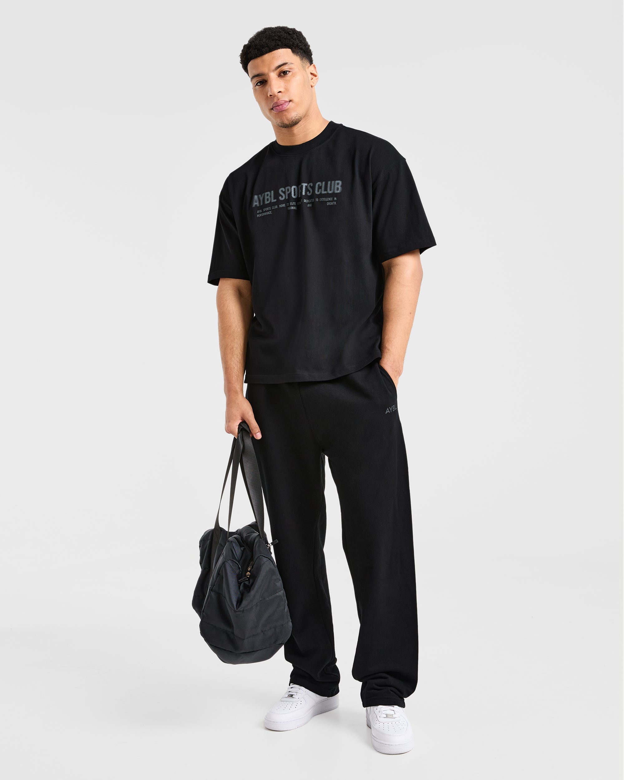 Sports Club Dot Oversized T Shirt - Black