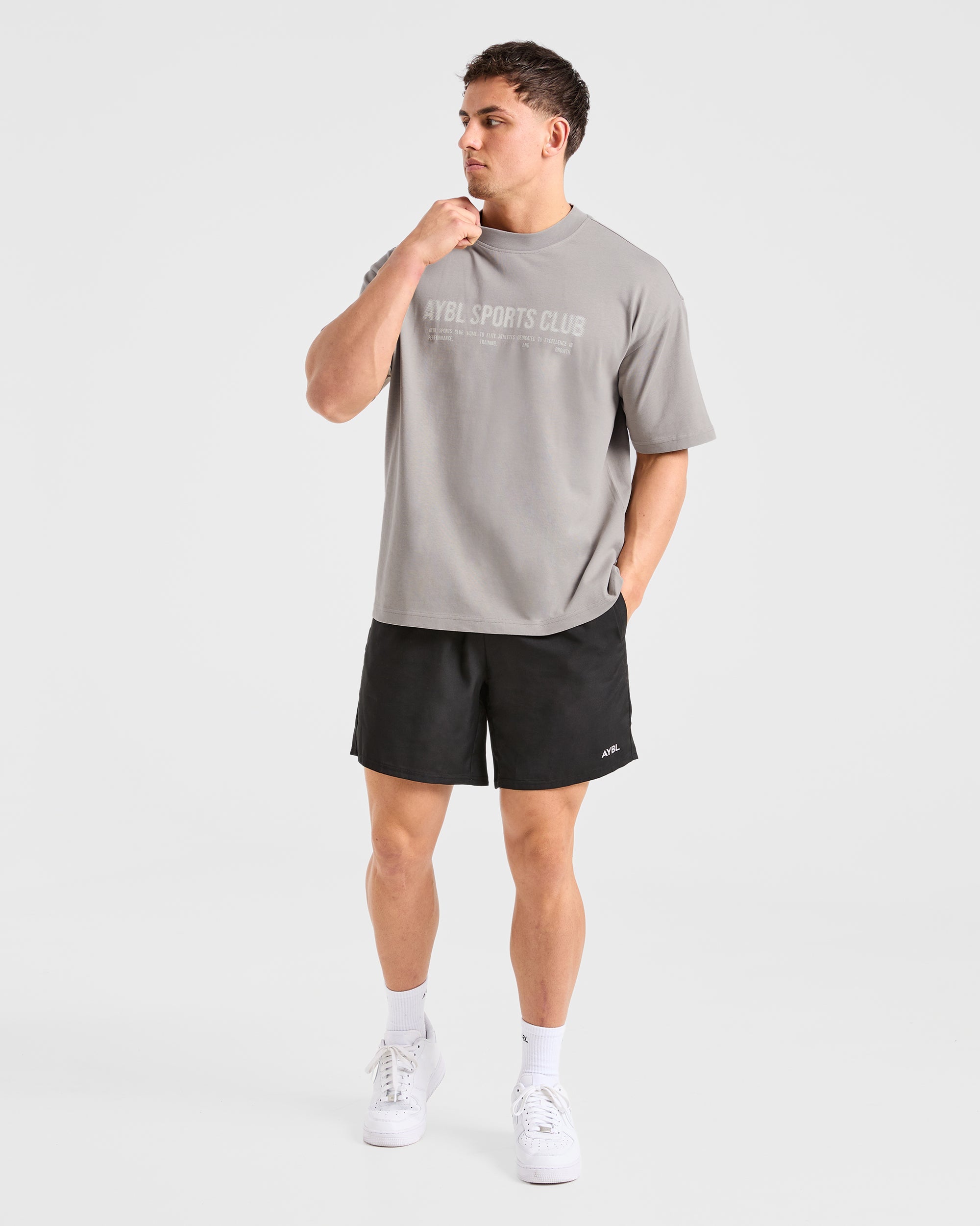 Sports Club Dot Oversized T Shirt - Cloud Grey