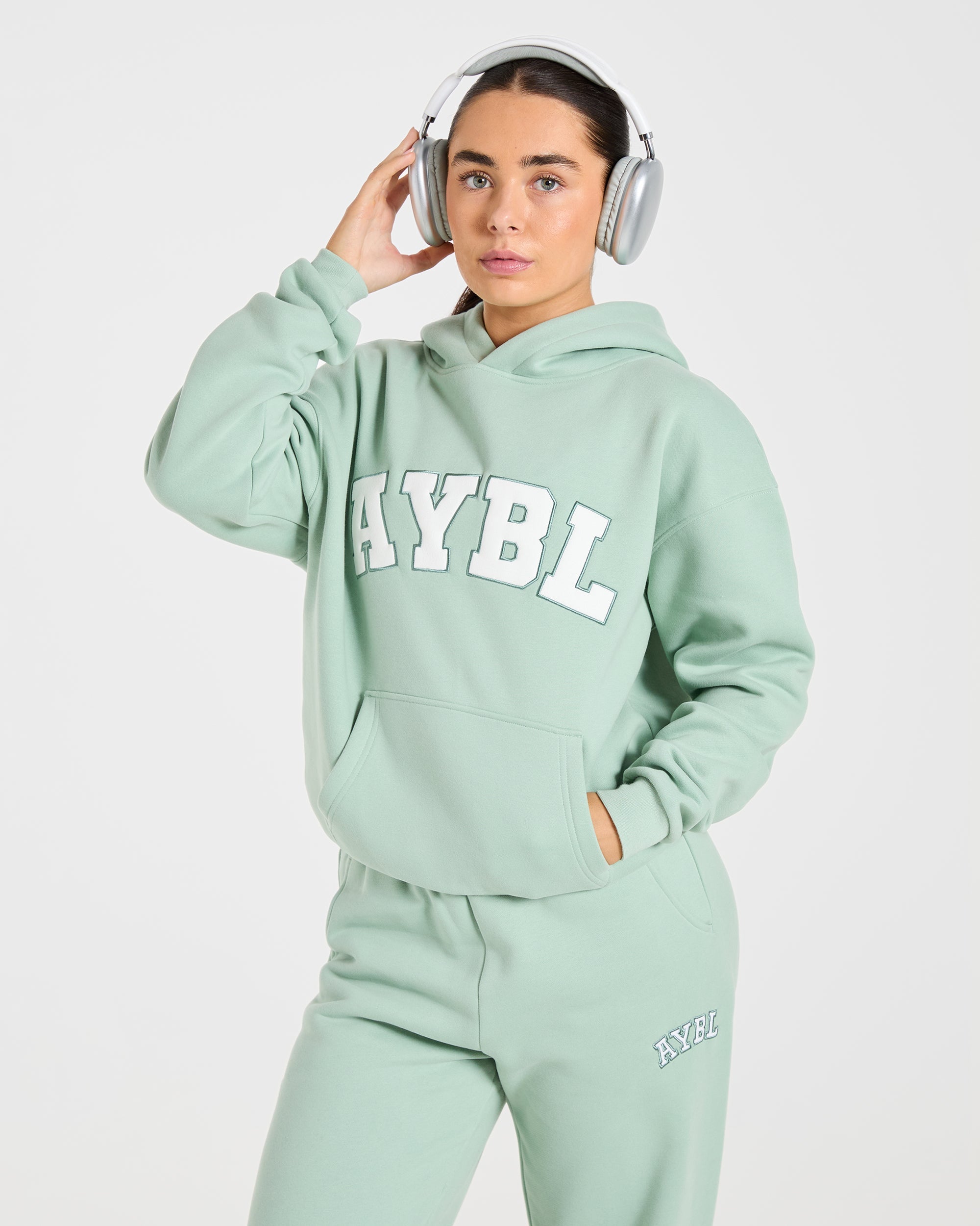 Varsity 2.0 Oversized Hoodie - Sage Green