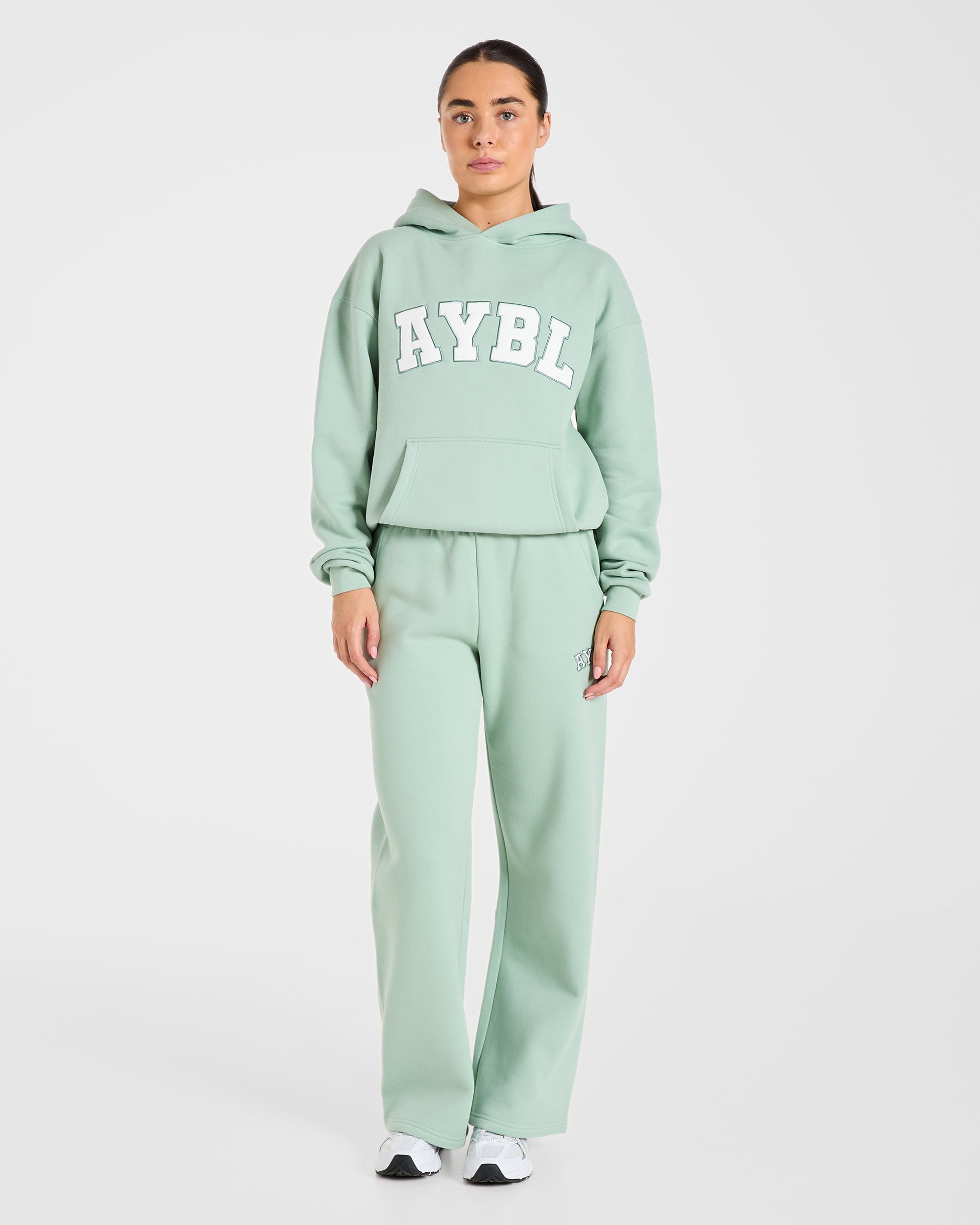 Varsity 2.0 Oversized Straight Leg Joggers - Sage Green