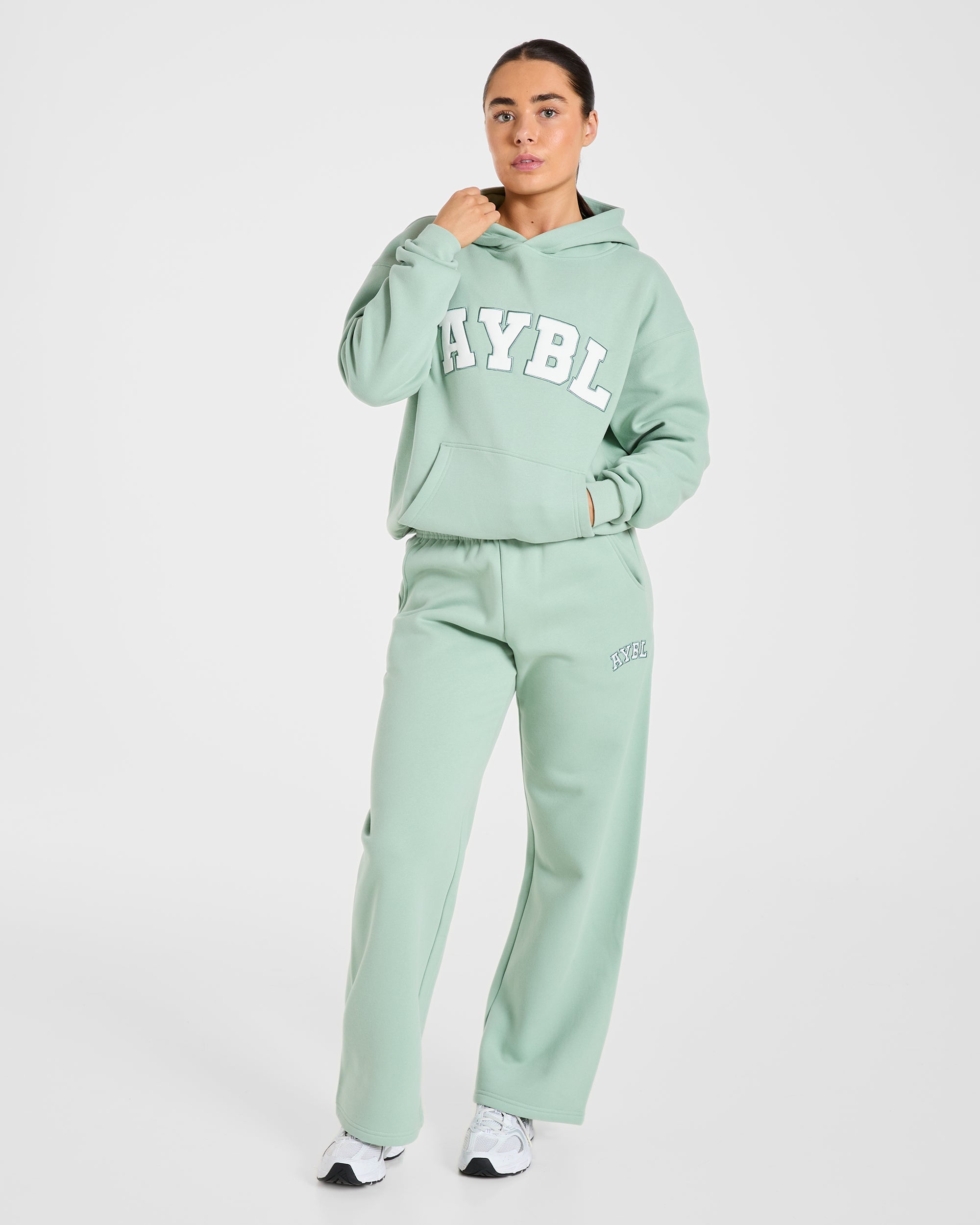 Varsity 2.0 Oversized Straight Leg Joggers - Sage Green