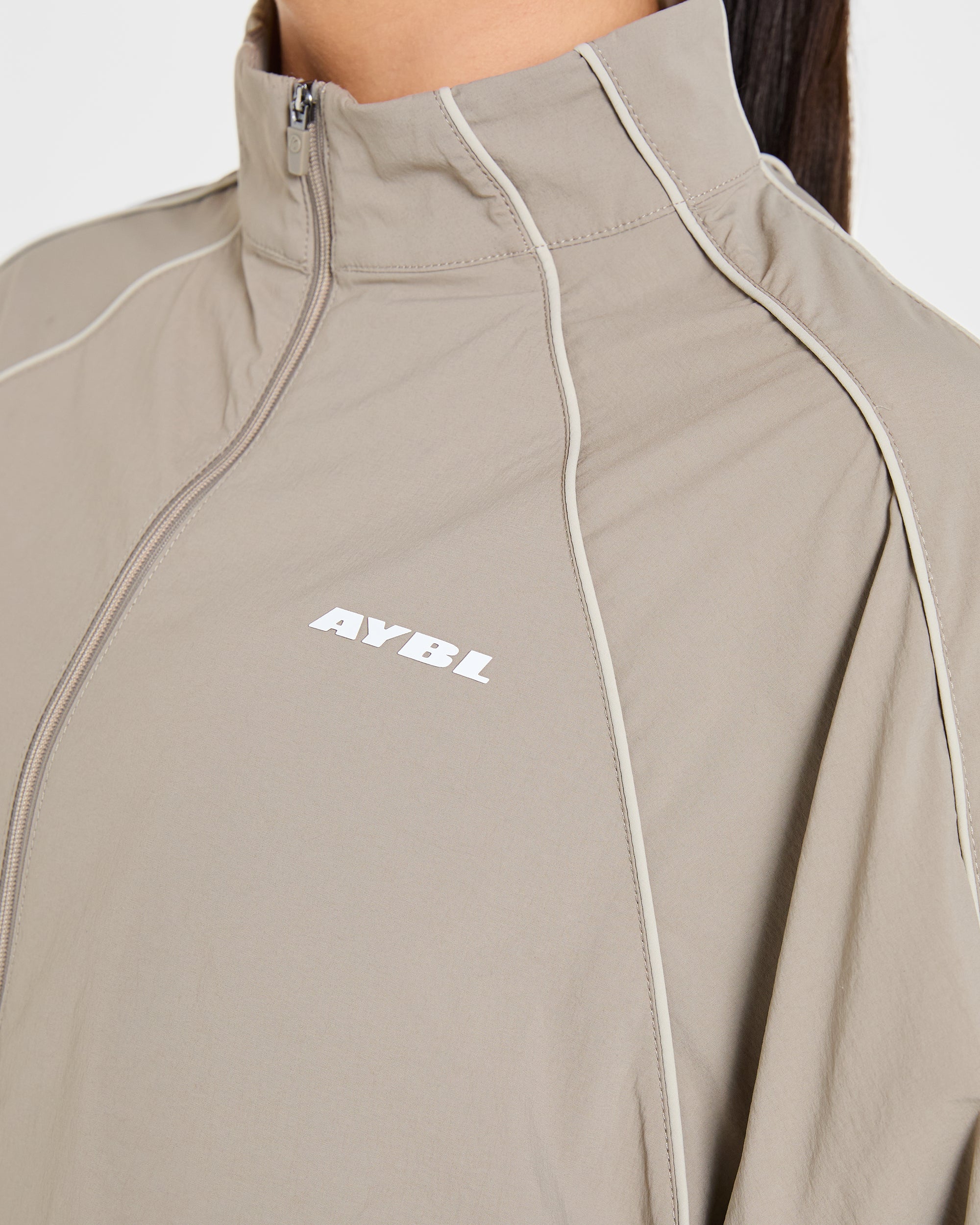 Retro Track Jacket - Taupe
