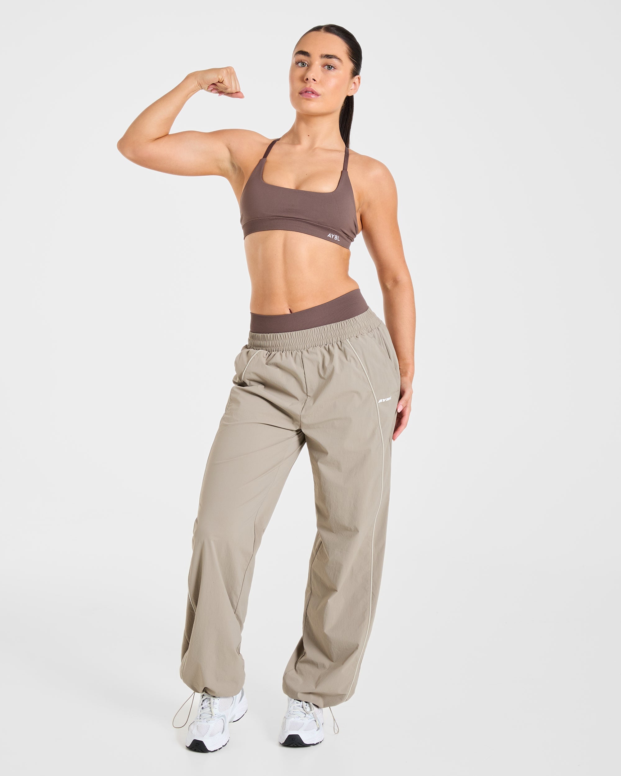 Retro Track Joggers - Taupe