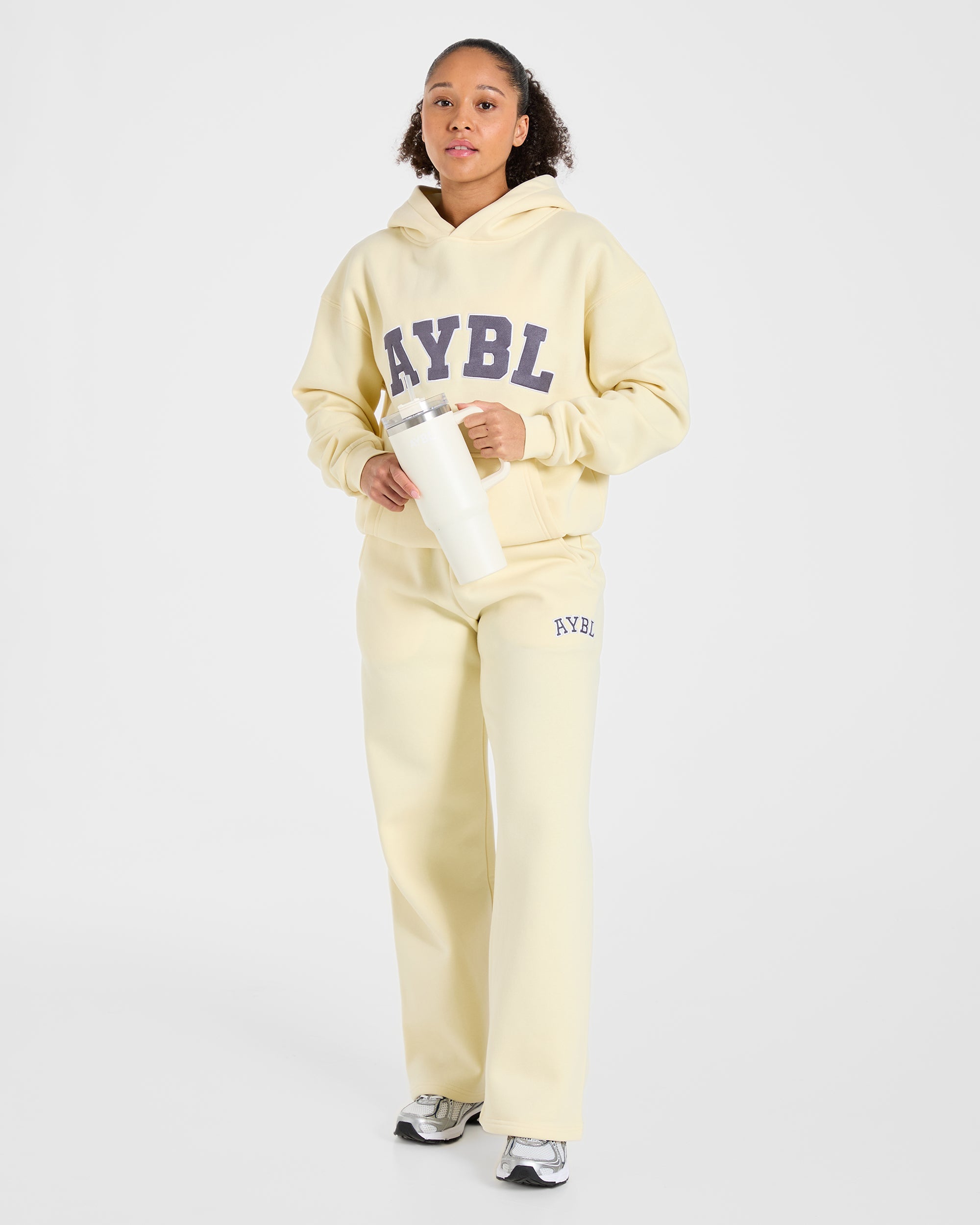Varsity 2.0 Oversized Straight Leg Joggers - Butter Yellow