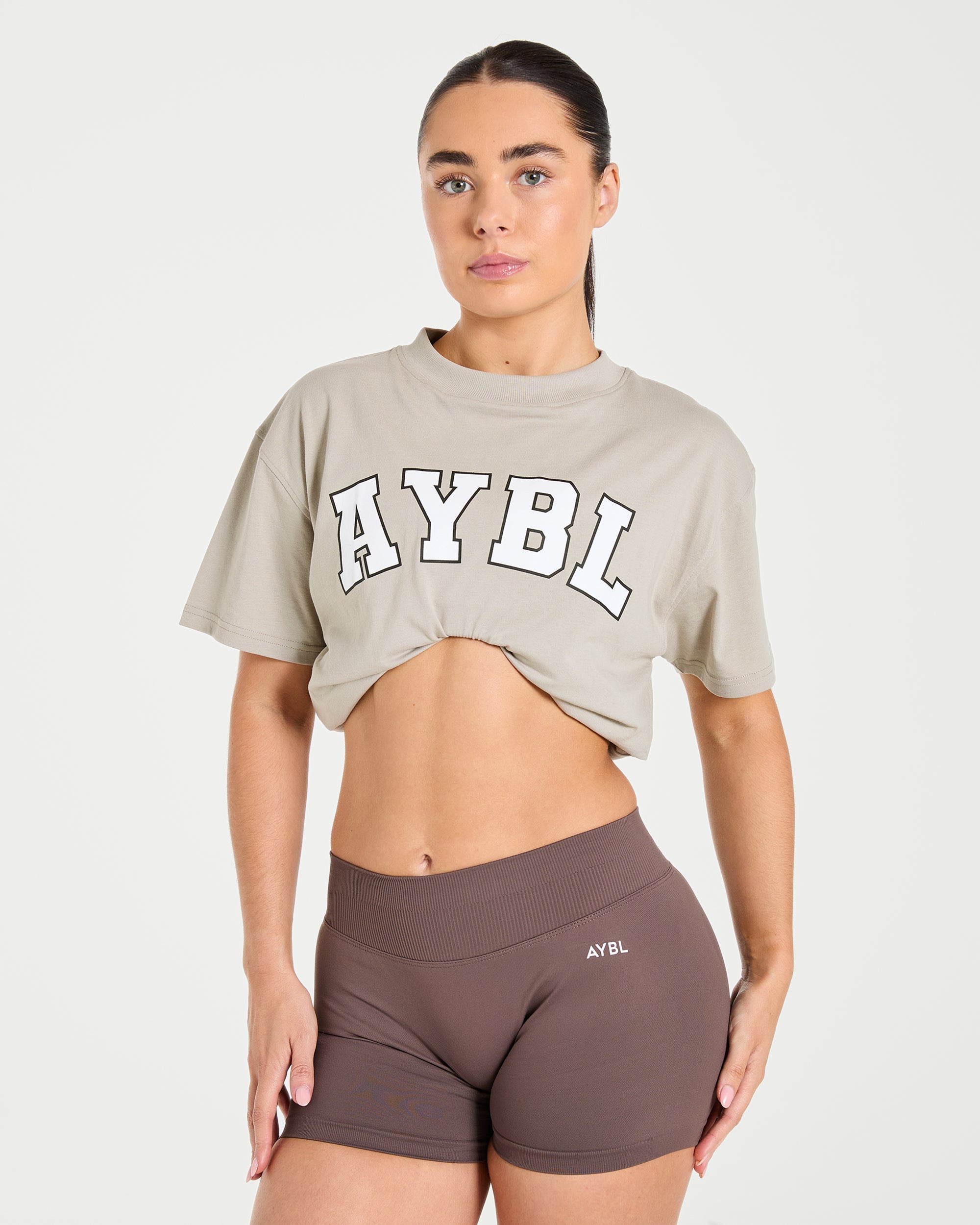 Varsity 2.0 Oversized T Shirt - Taupe