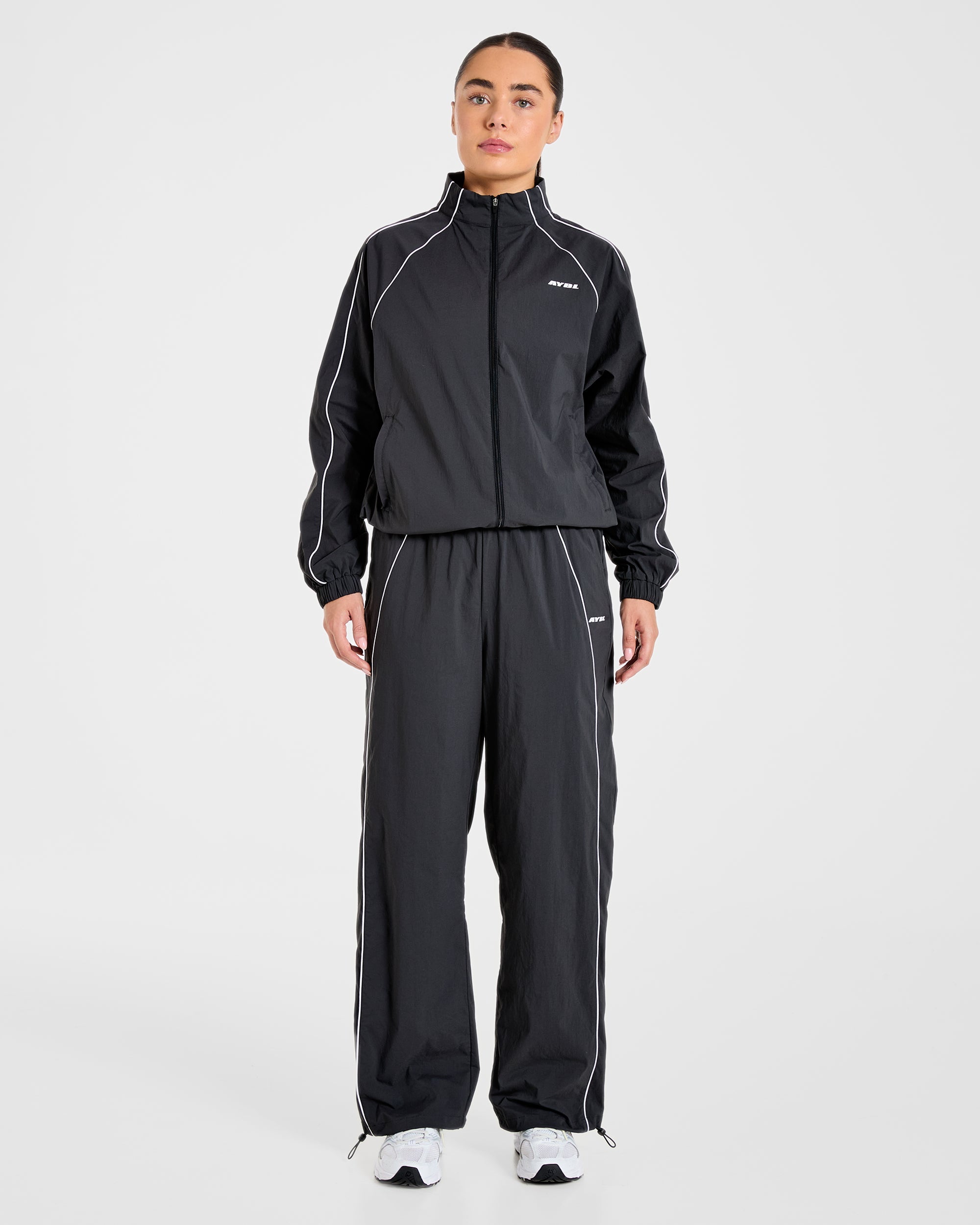 Retro Track Jacket - Black