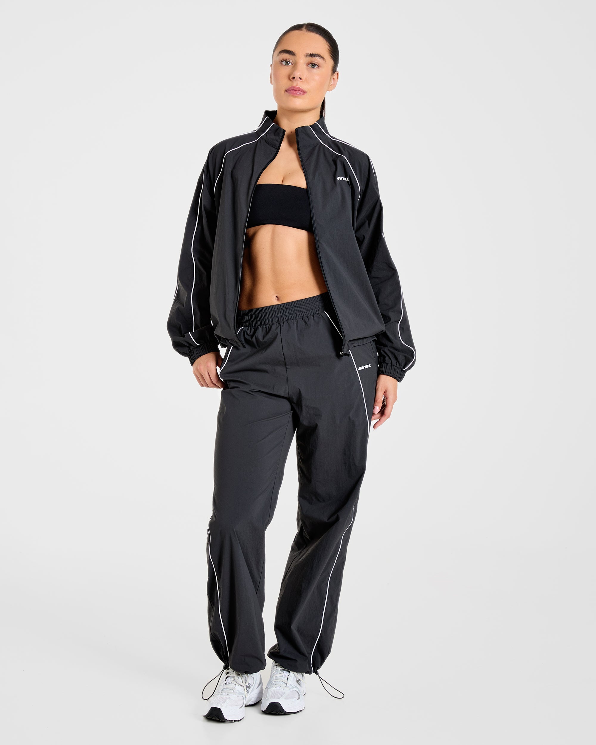 Retro Track Jacket - Black