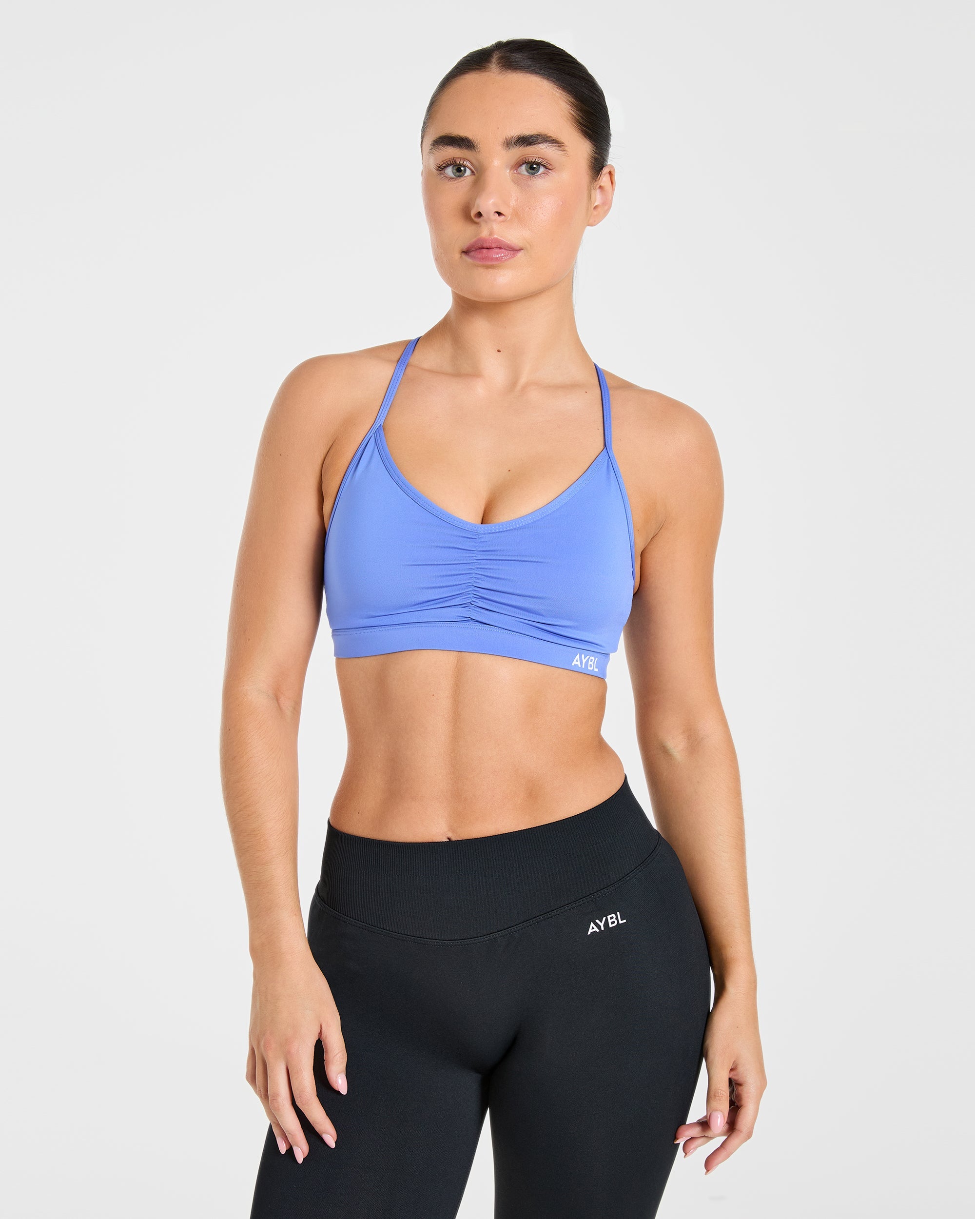 Essential Ruched Sports Bra - Cornflower Purple