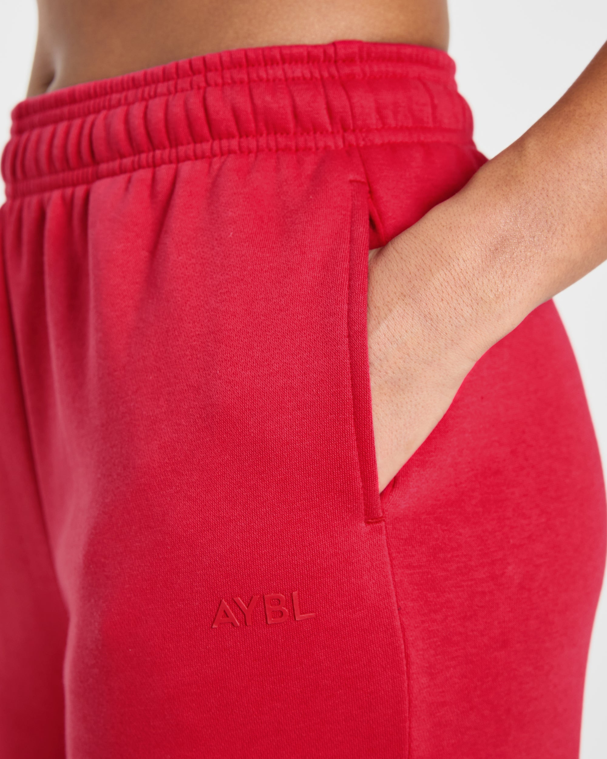 Lifestyle Oversized Straight Leg Joggers - Red