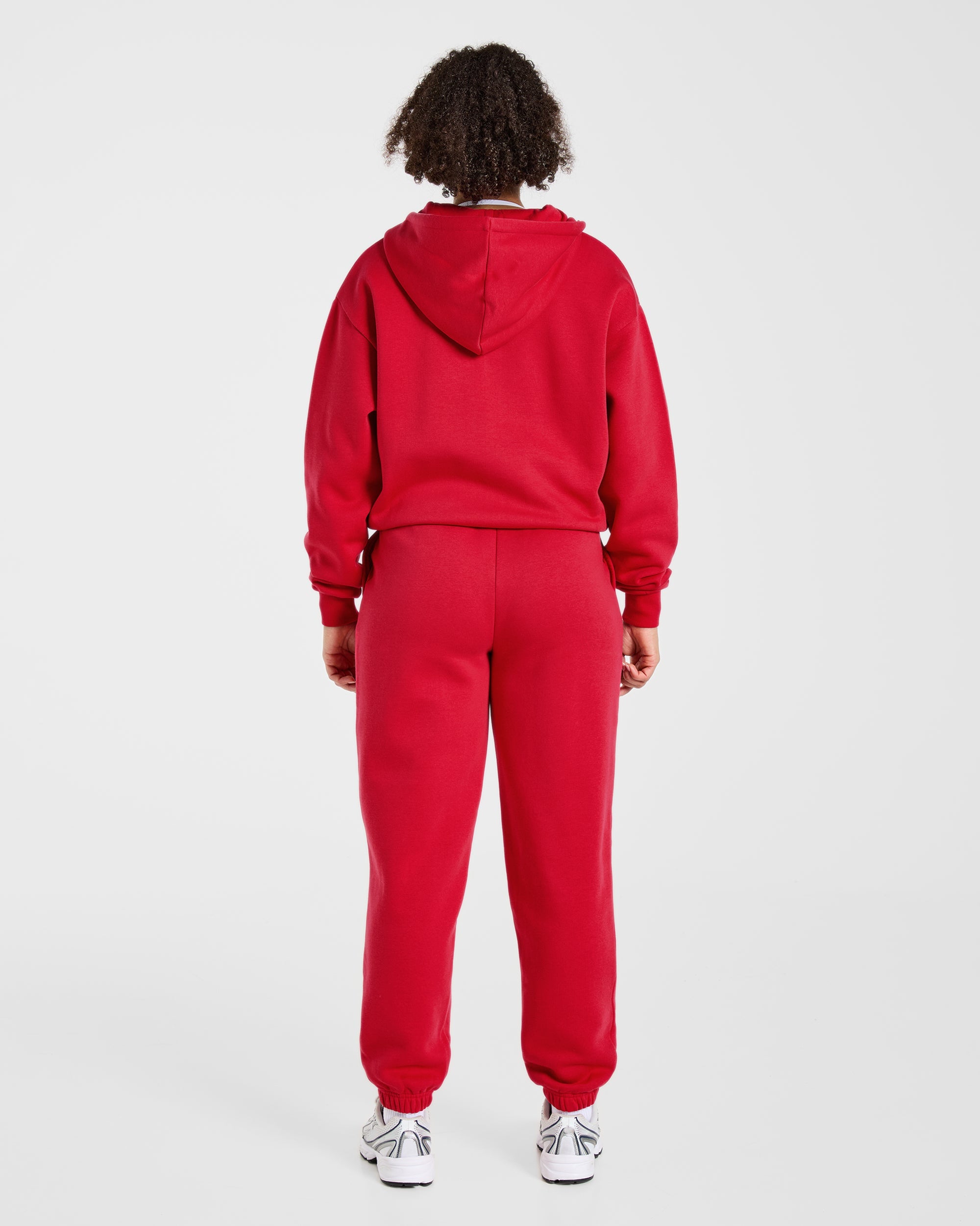 Lifestyle Oversized Zip Up Hoodie - Red