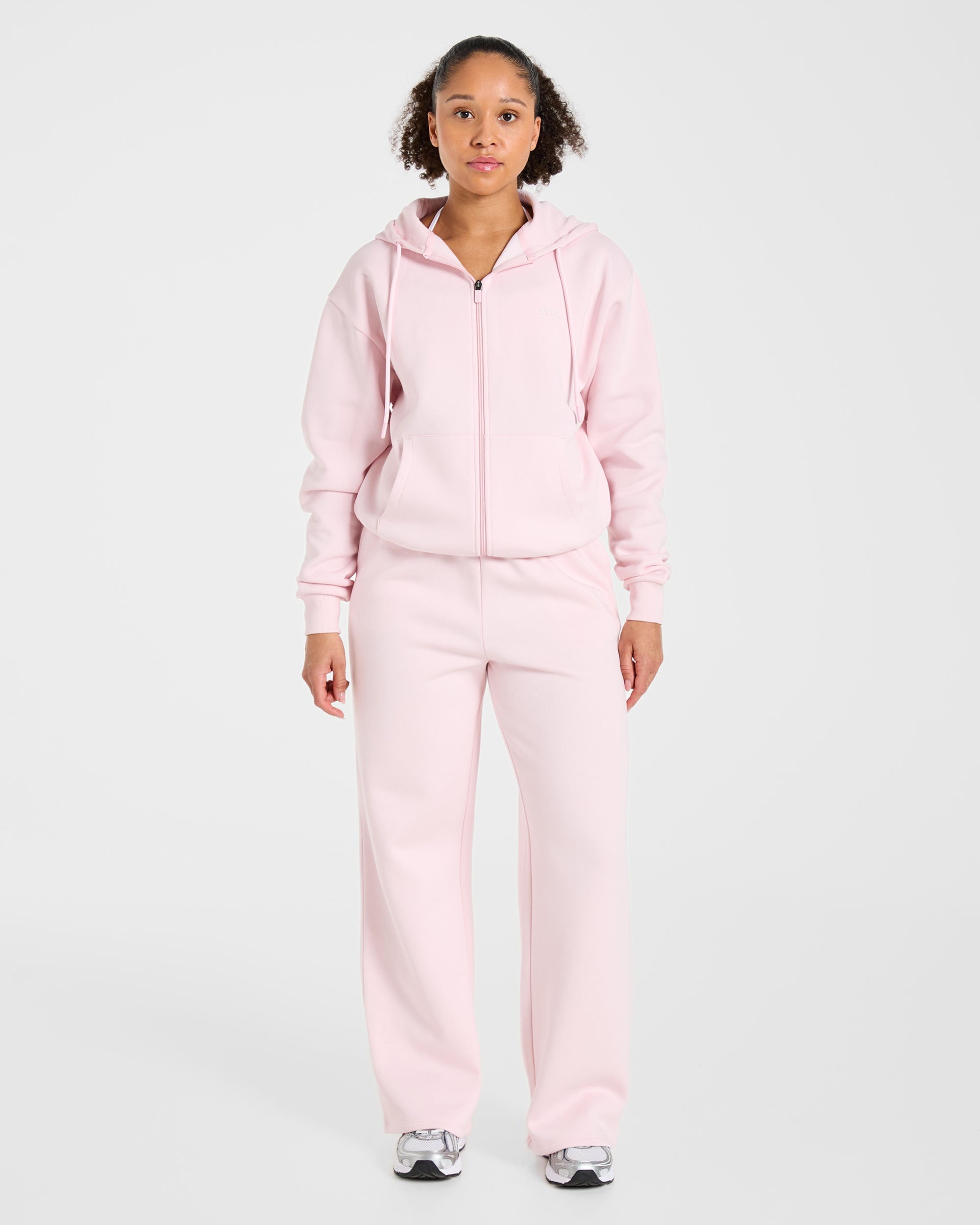 Lifestyle Oversized Straight Leg Joggers - Pastel Pink
