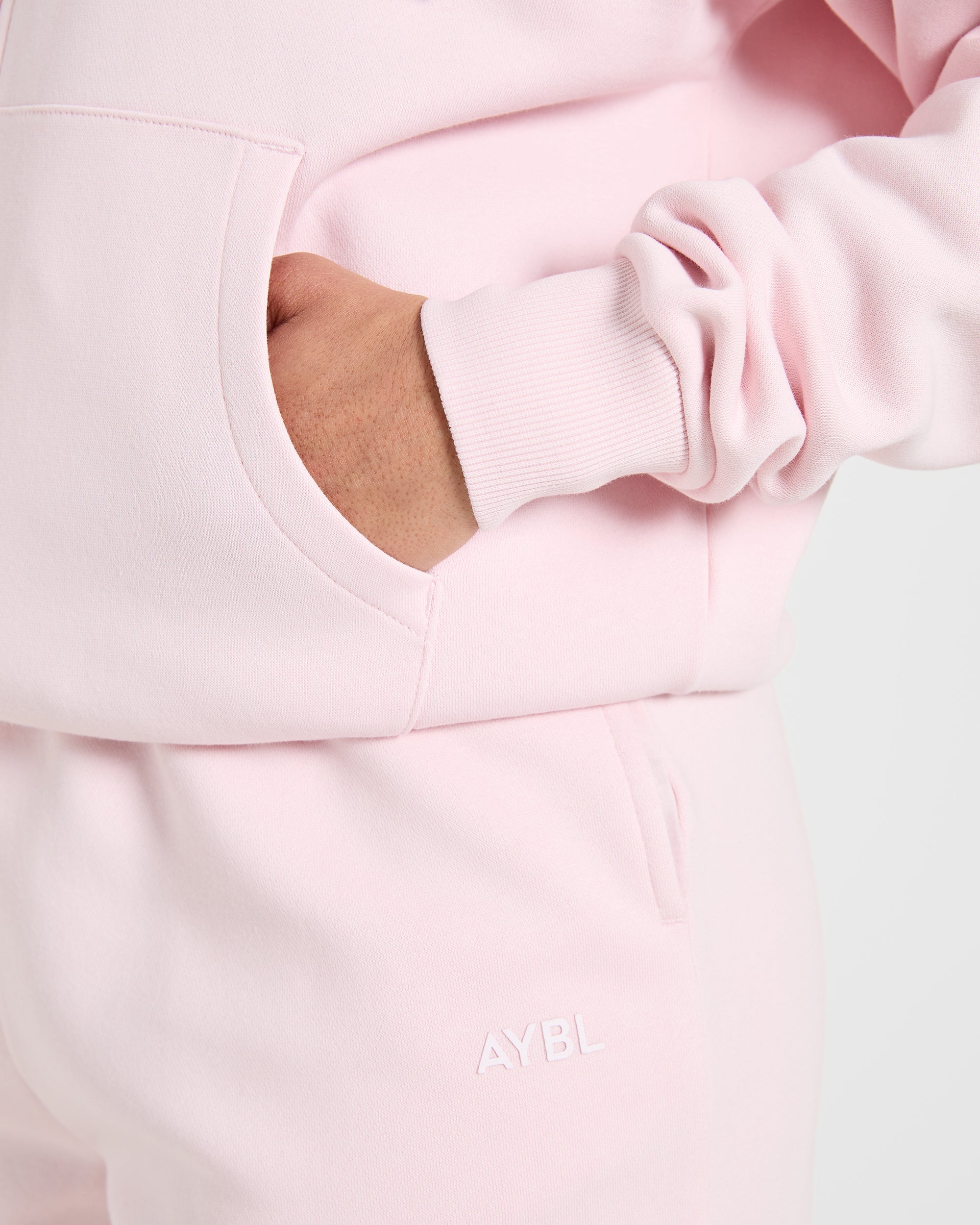 Lifestyle Oversized Zip Up Hoodie - Pastel Pink