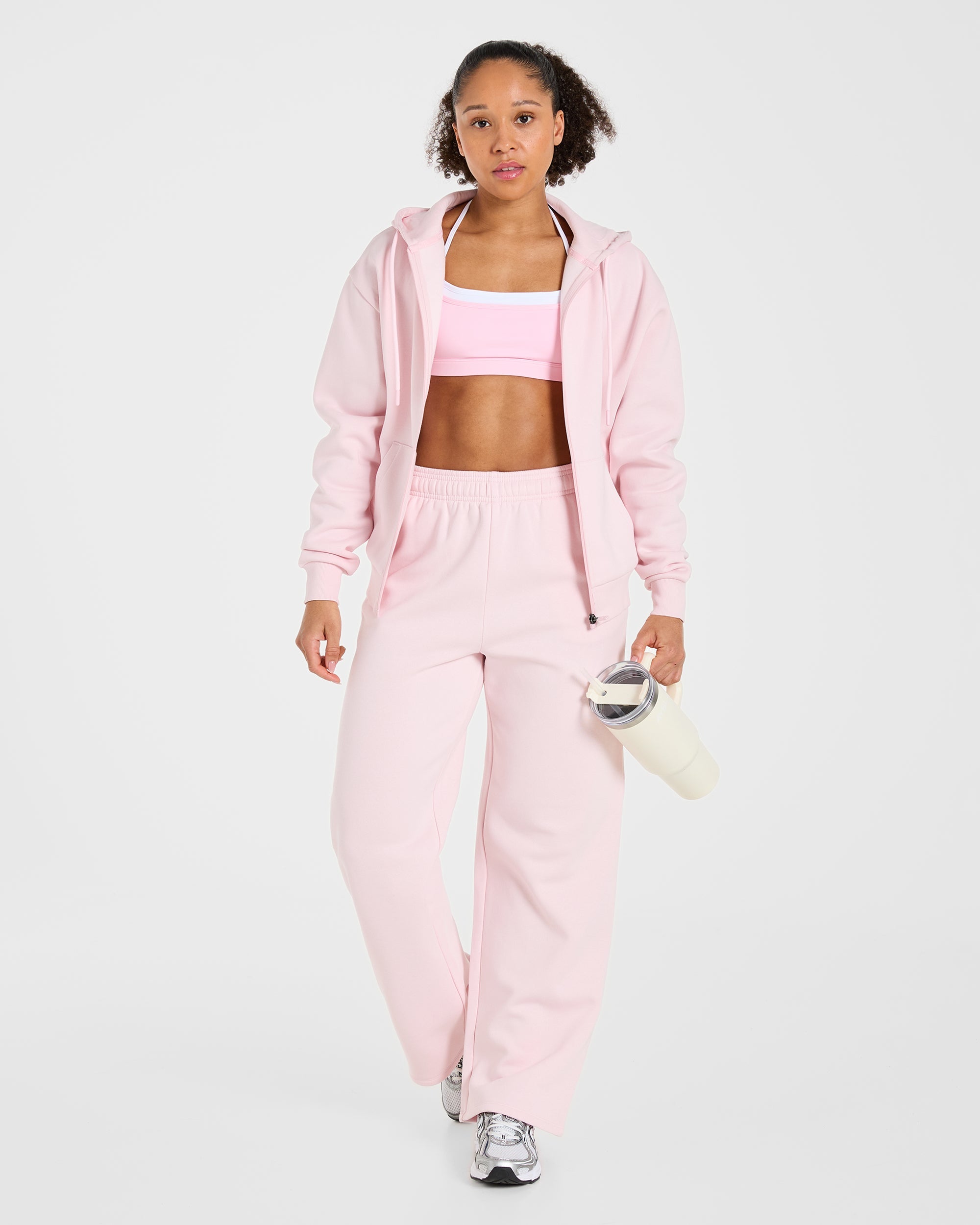 Lifestyle Oversized Straight Leg Joggers - Pastel Pink