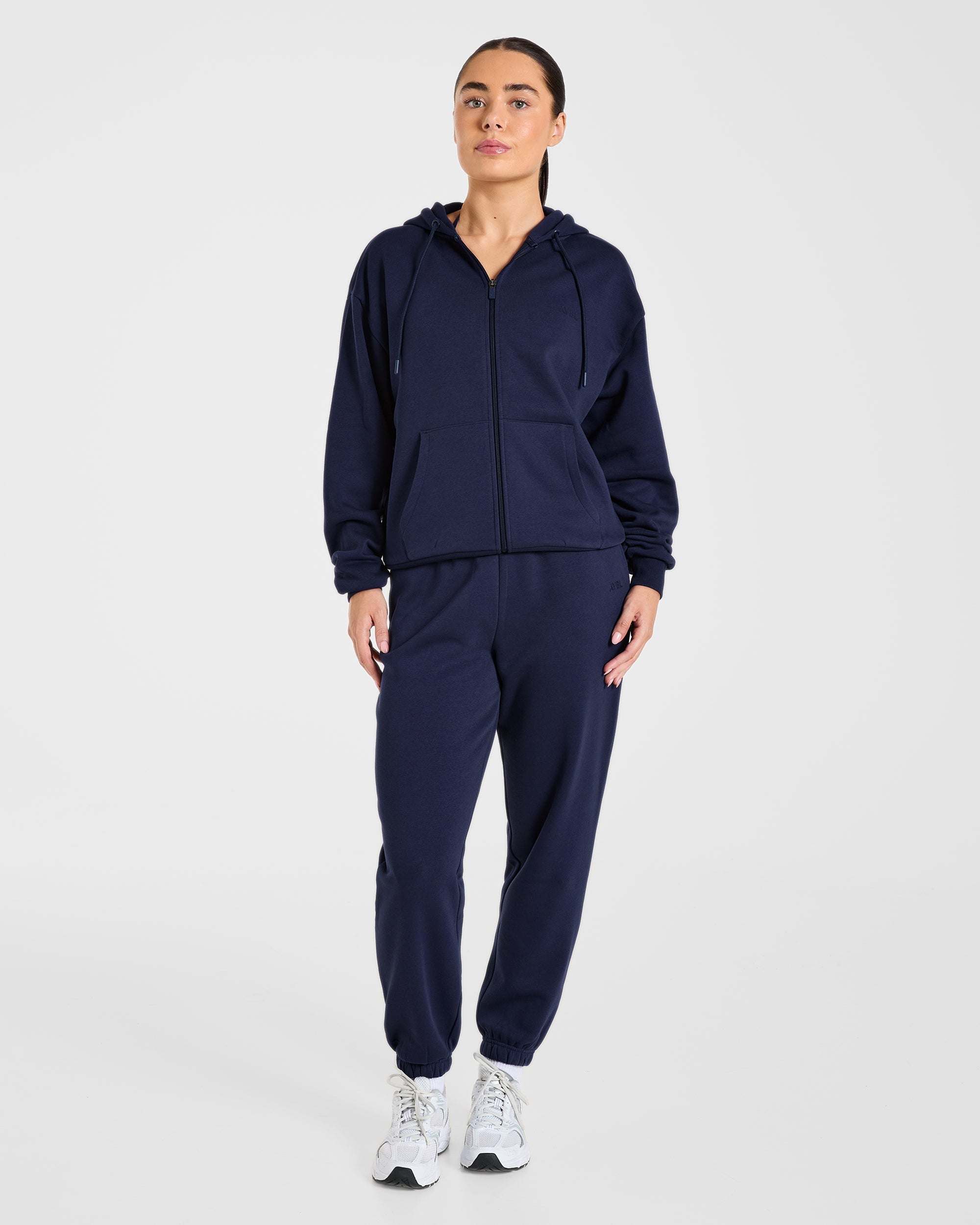 Lifestyle Oversized Zip Up Hoodie - Navy