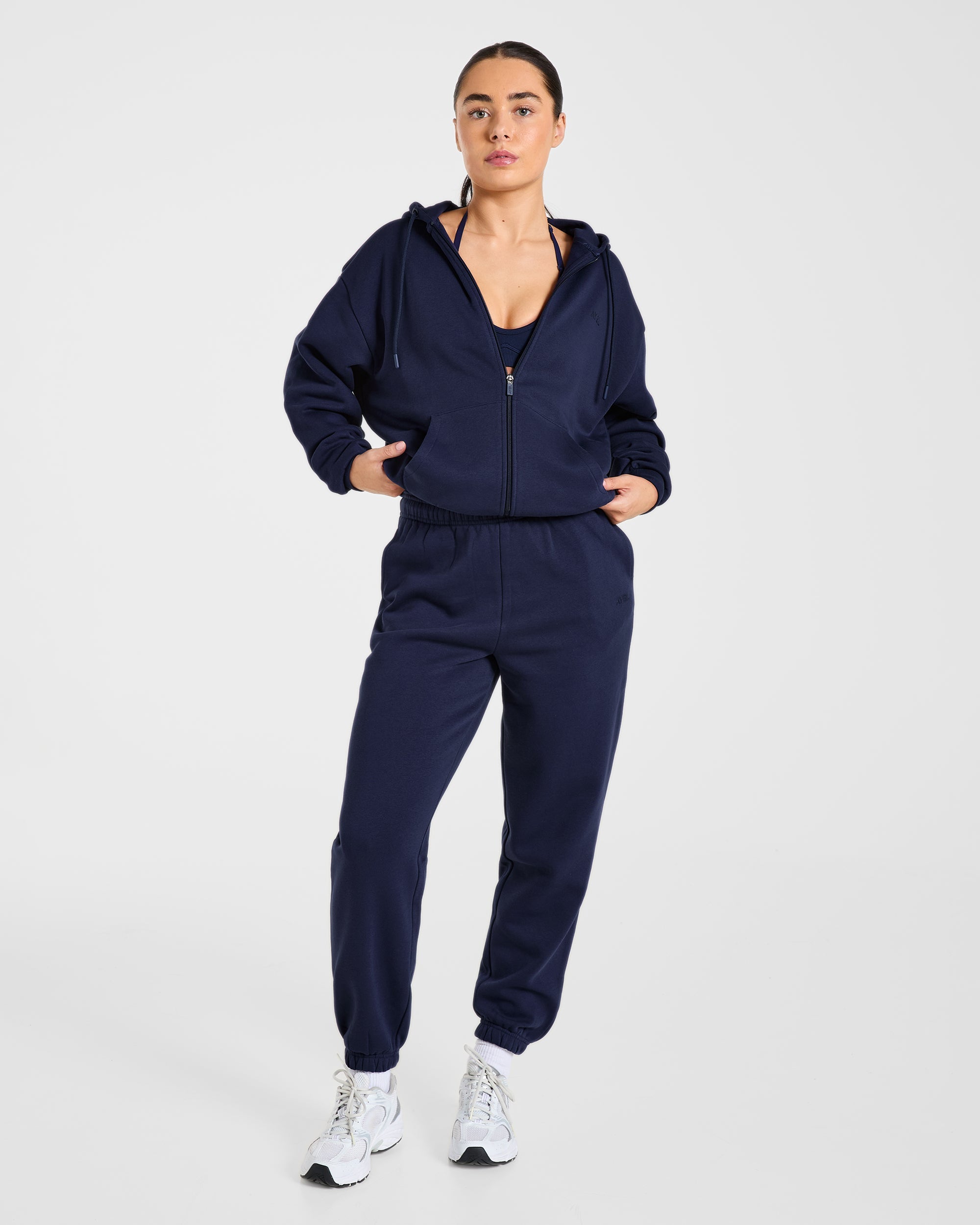 Lifestyle Oversized Zip Up Hoodie - Navy