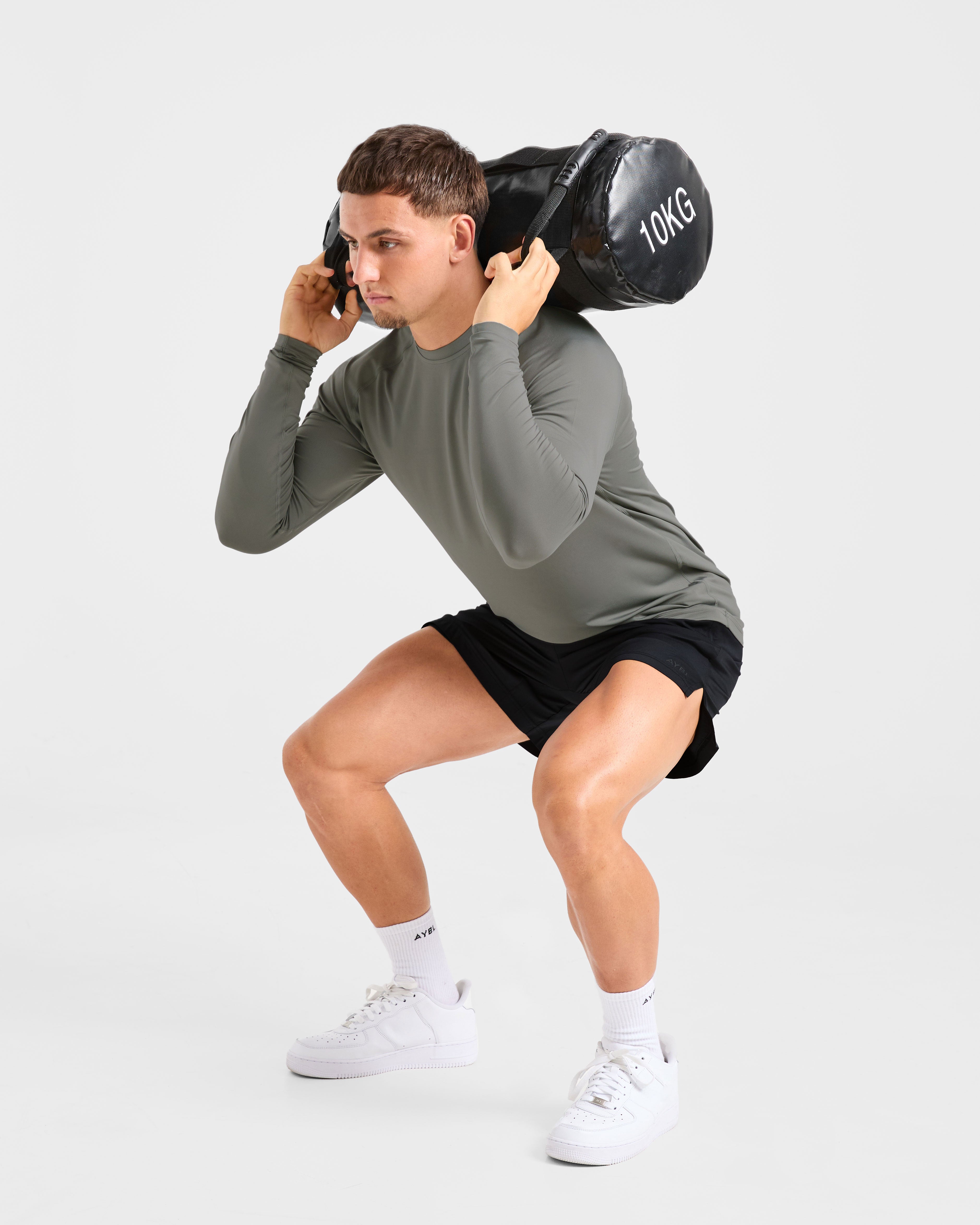 Essential Long Sleeve T Shirt - Olive Smoke