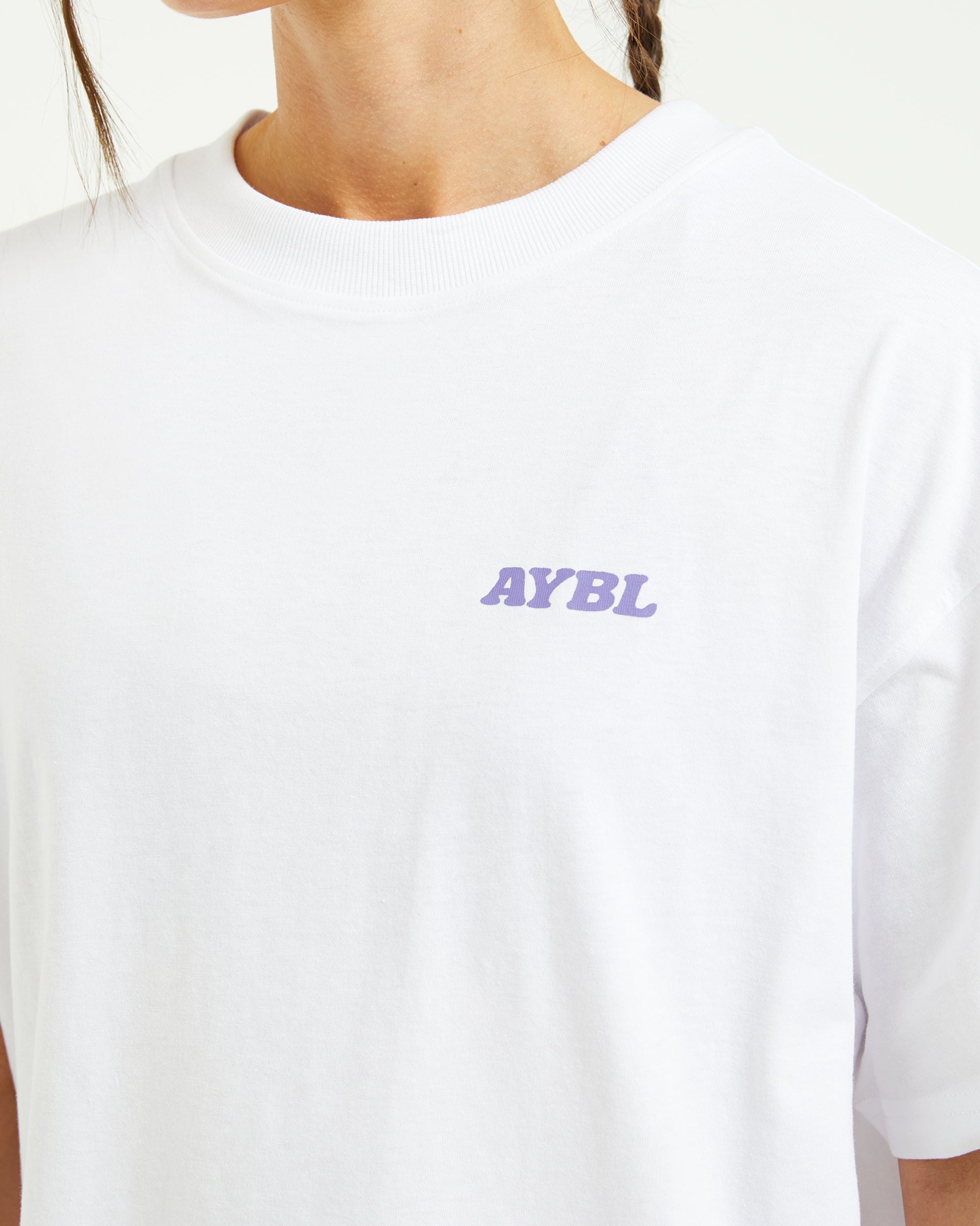 Stronger You Oversized T Shirt - White/Purple