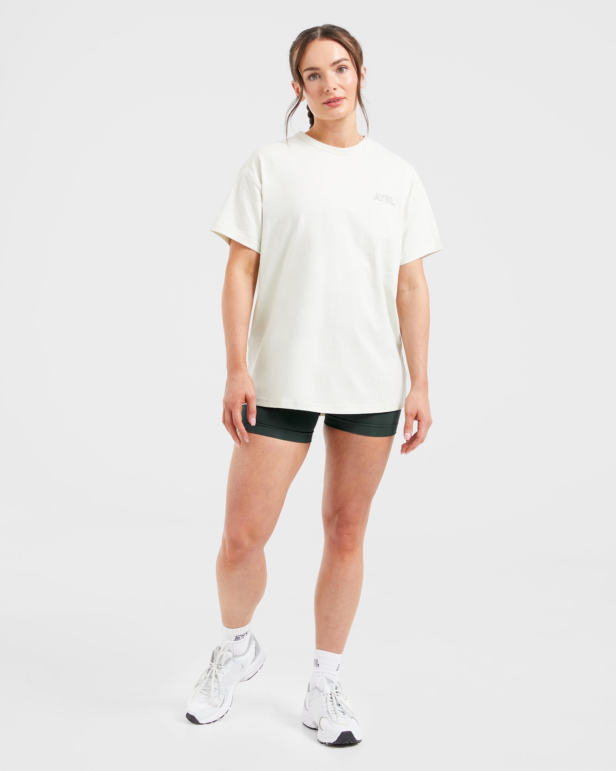 AYBL Athletics Oversized T Shirt - Off White/Green