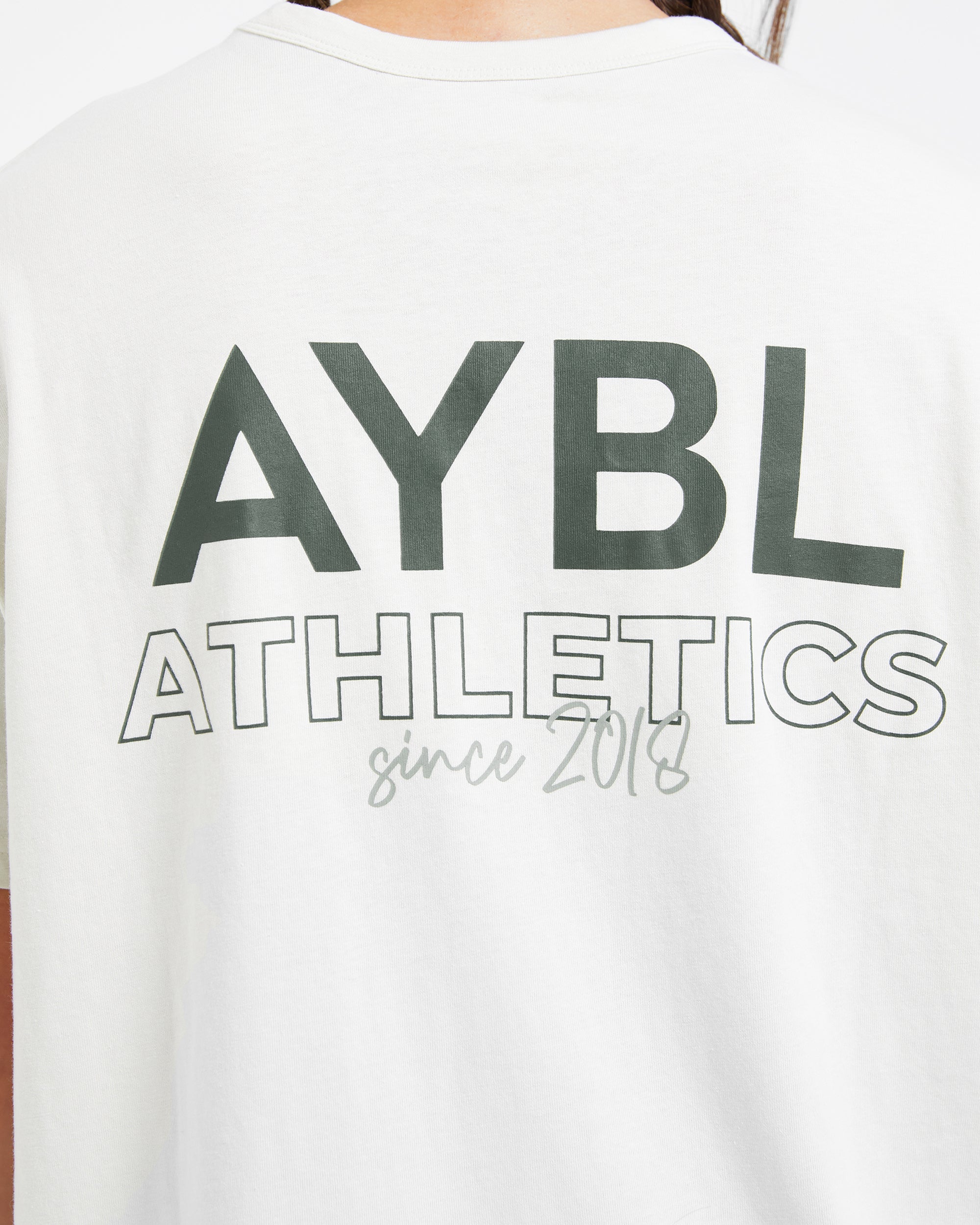 AYBL Athletics Oversized T Shirt - Off White/Green