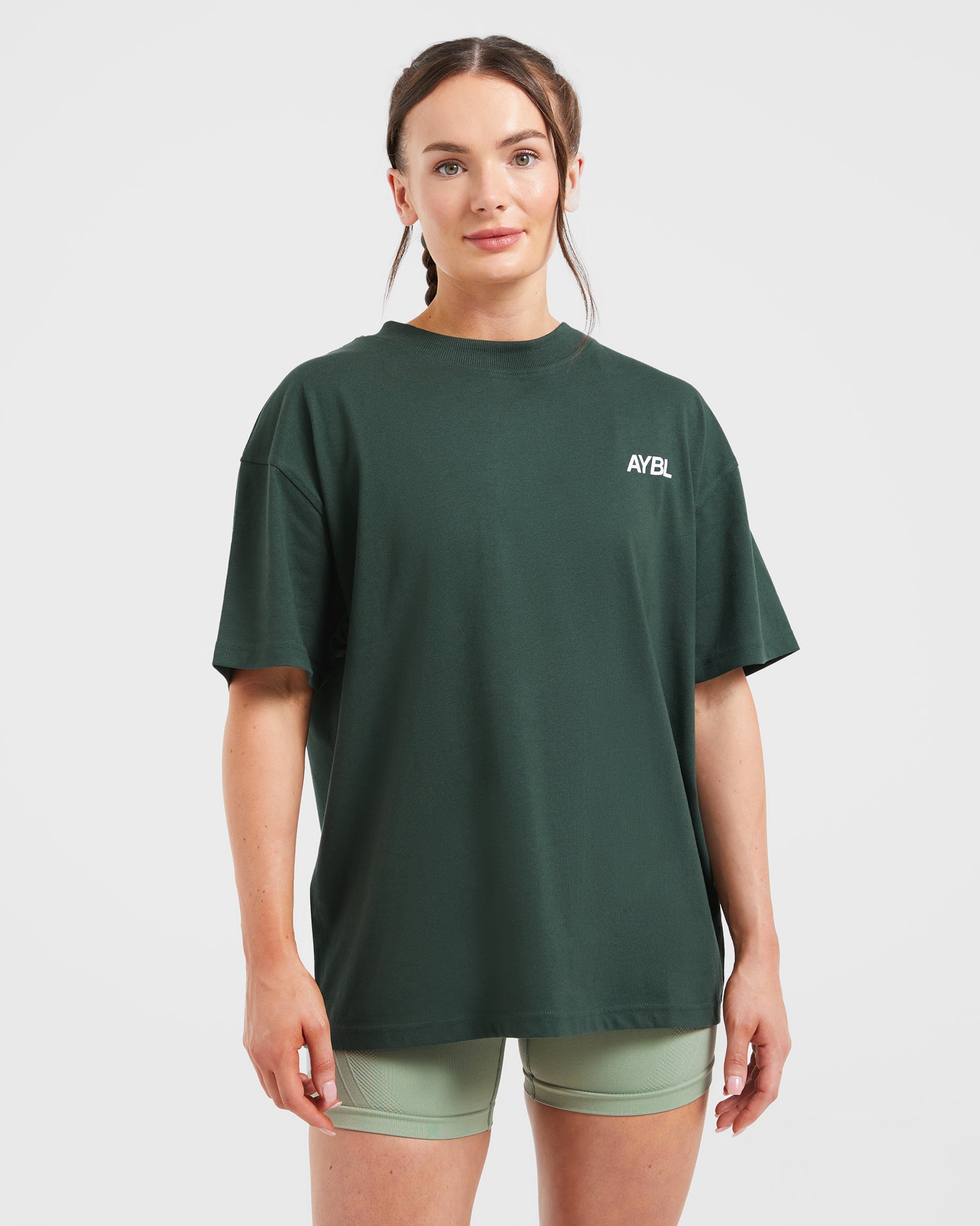 AYBL Sports Club Oversized T Shirt - Forest Green