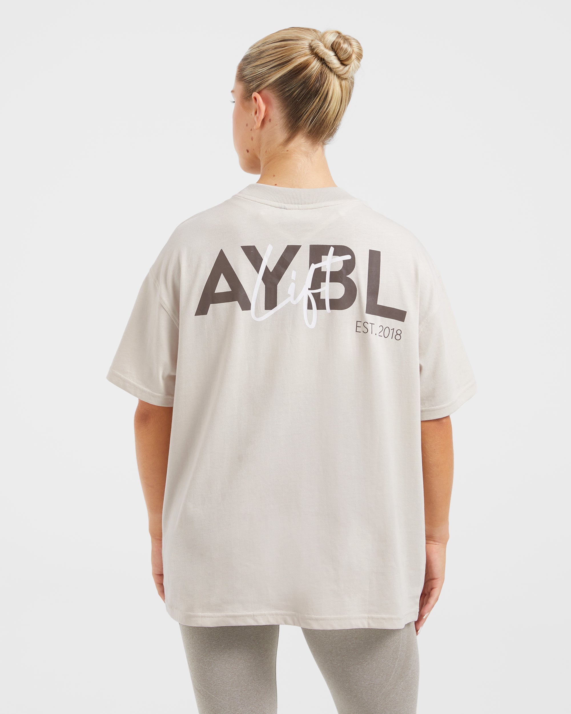Beige Printed Oversized Unisex Graphic T-Shirt