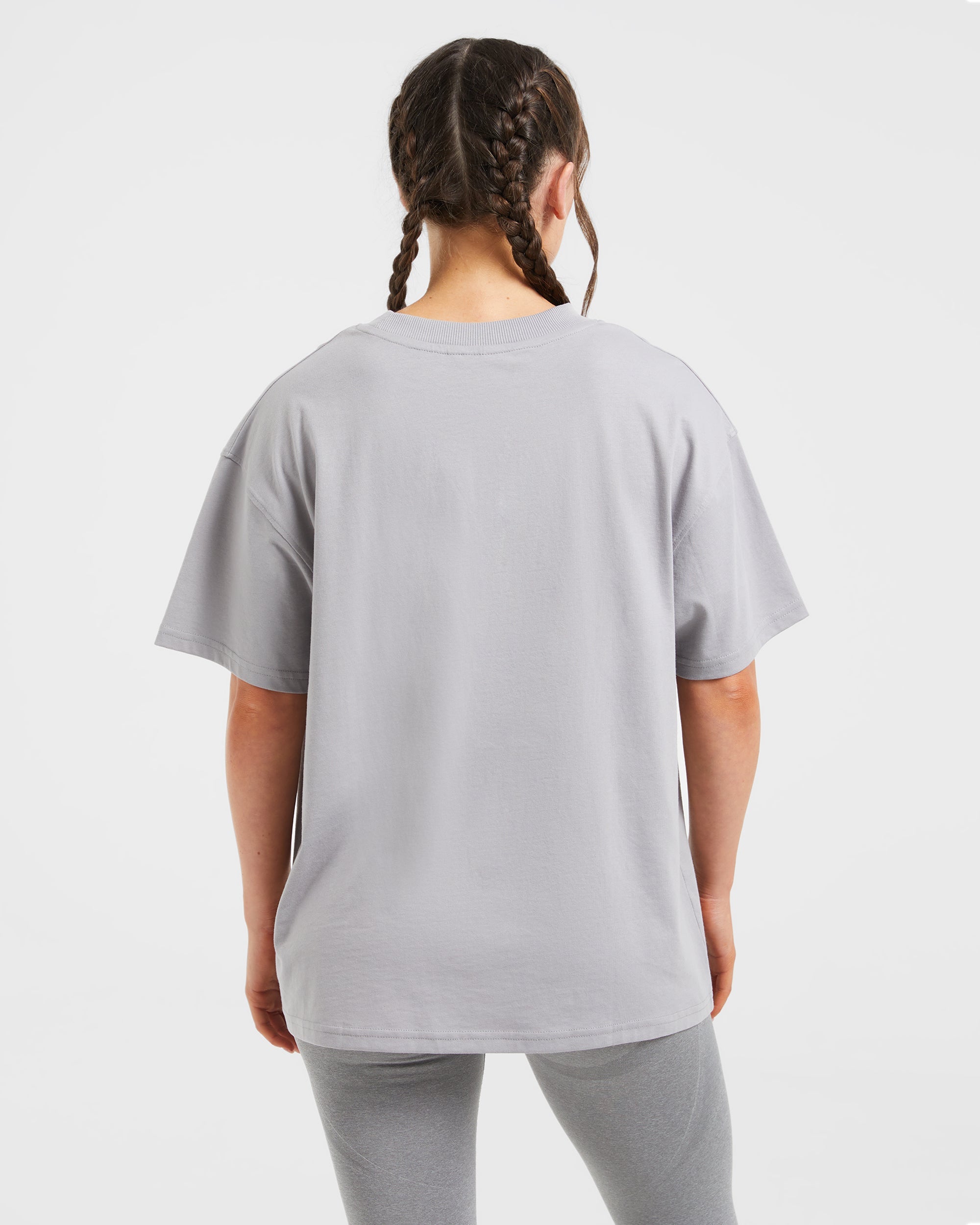 Lifting My Best Life Oversized T Shirt - Grey