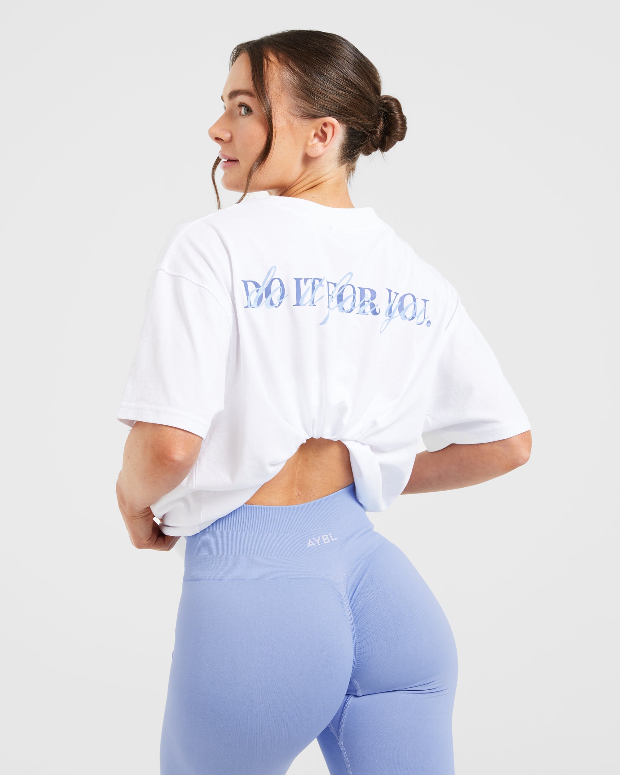 Do It For You Oversized T Shirt - White/Blue