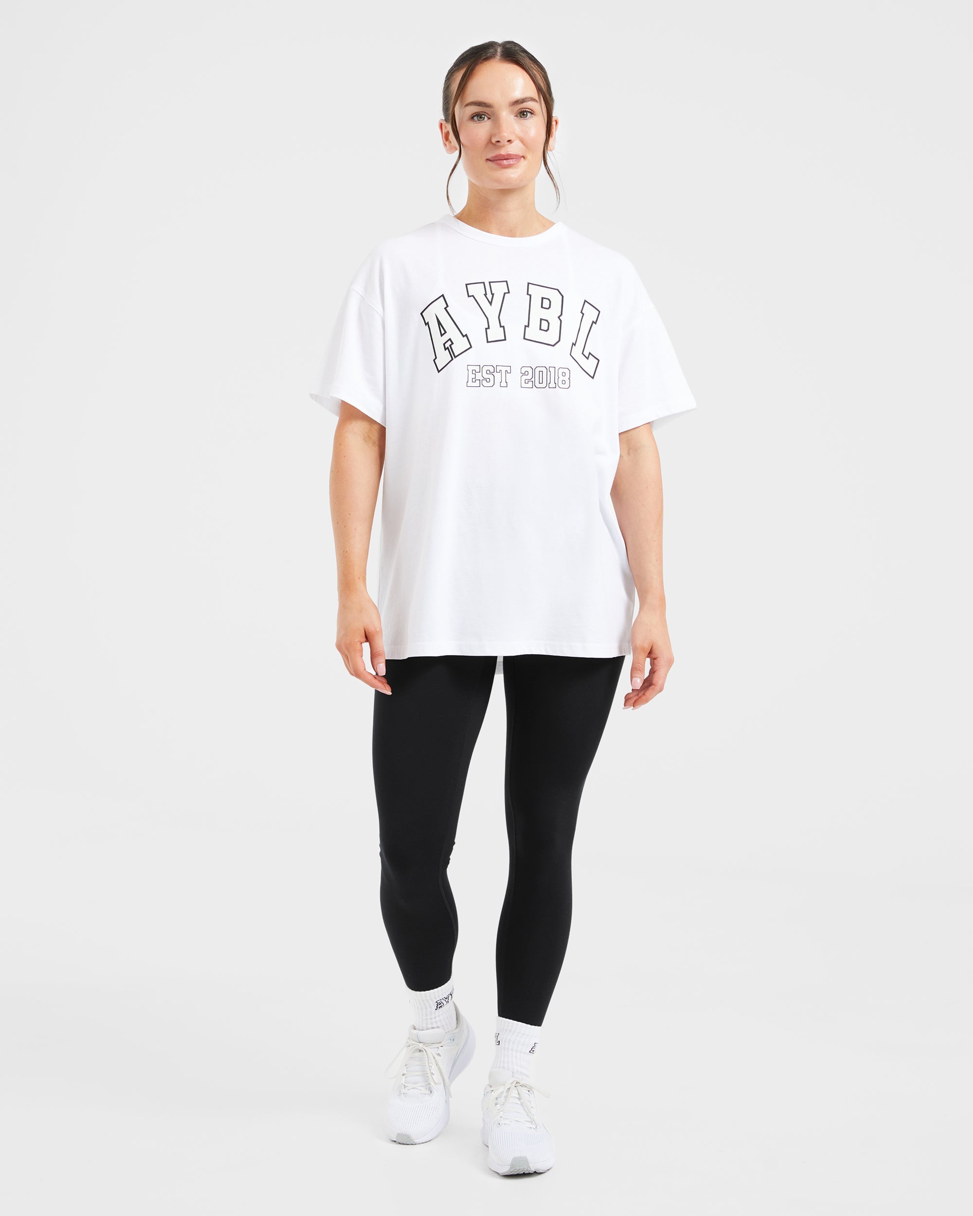 Varsity Oversized T Shirt - White