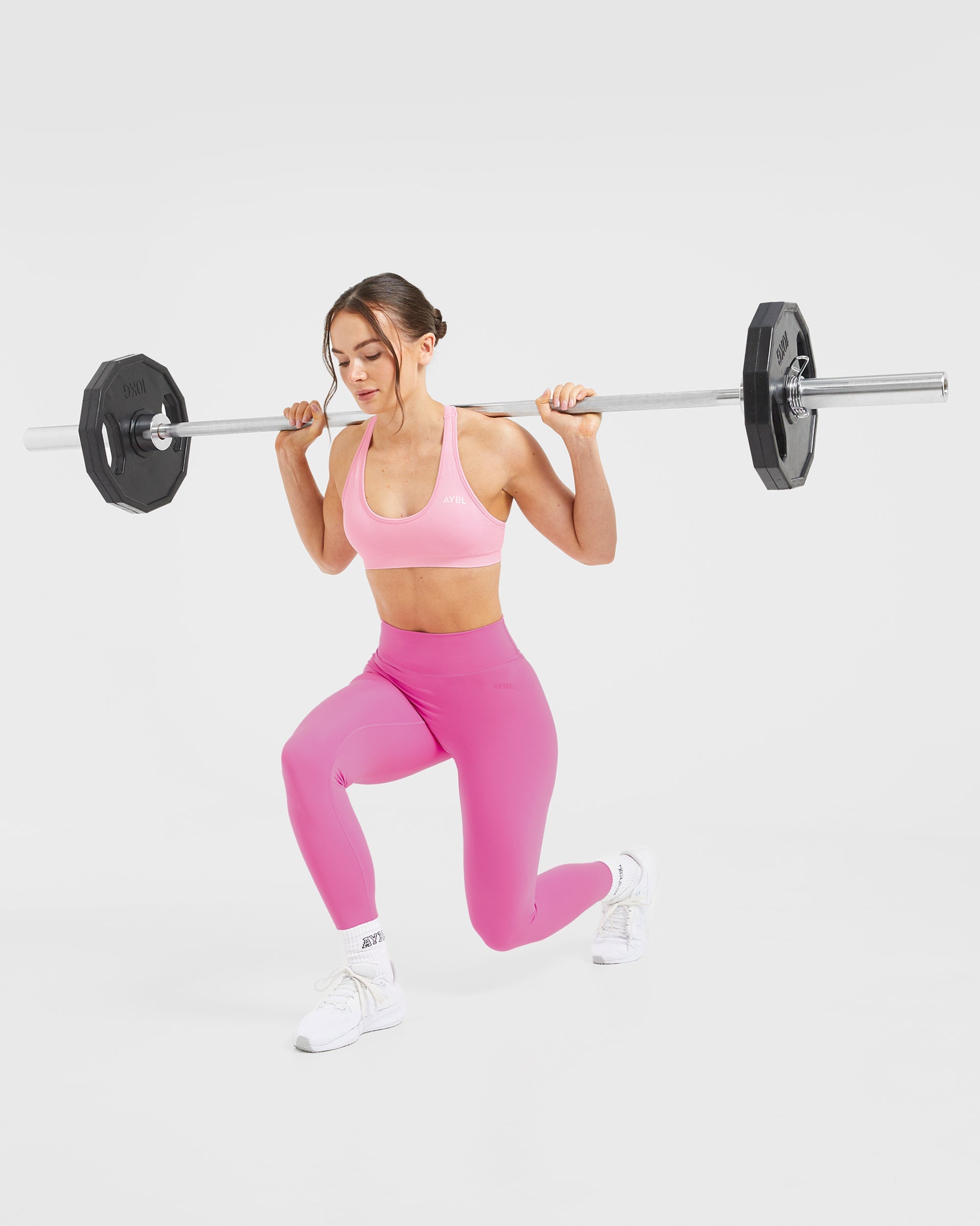 Essential Seamless Racer Back Sports Bra - Baby Pink