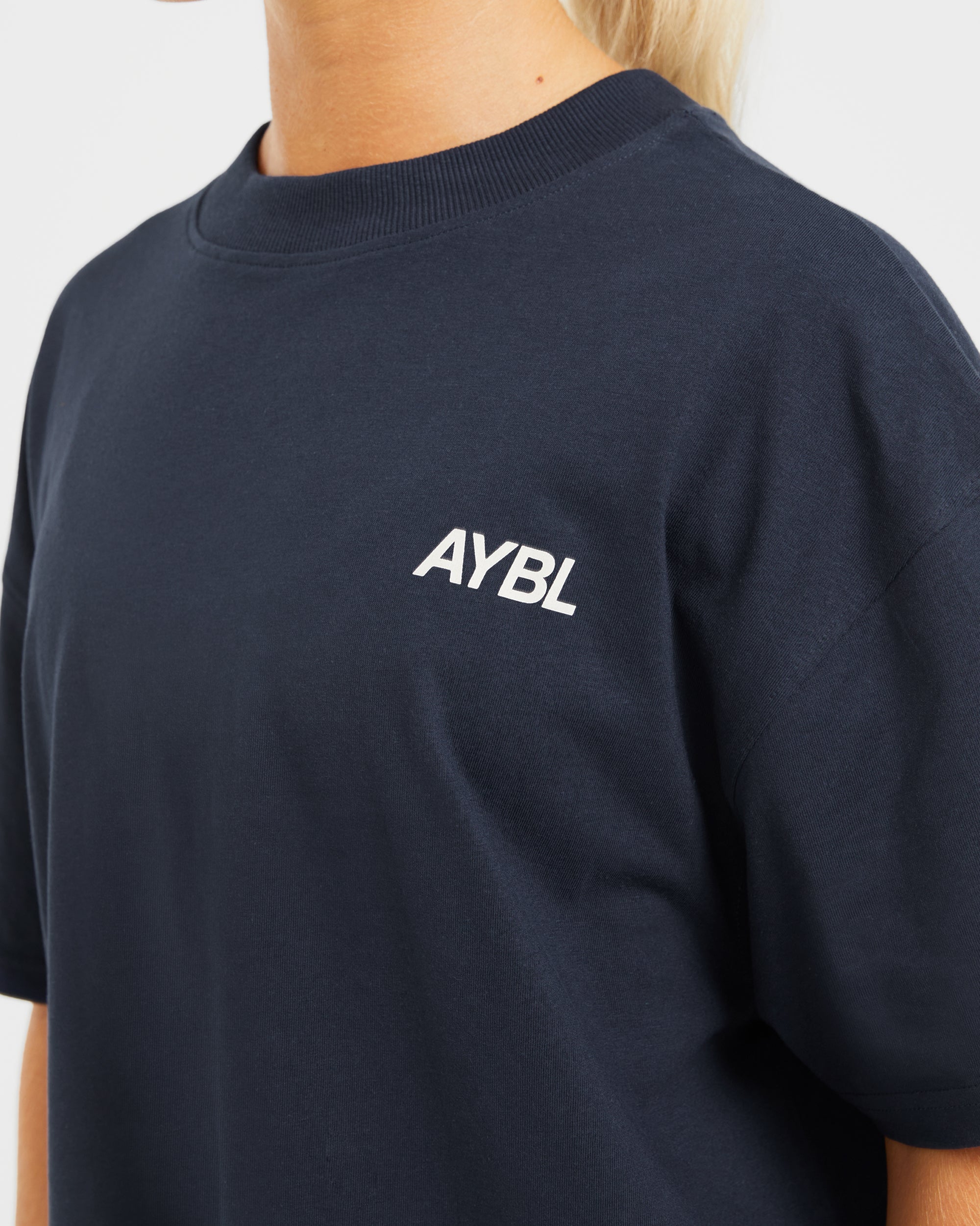 AYBL Sports Club Oversized T Shirt - Navy/Off White