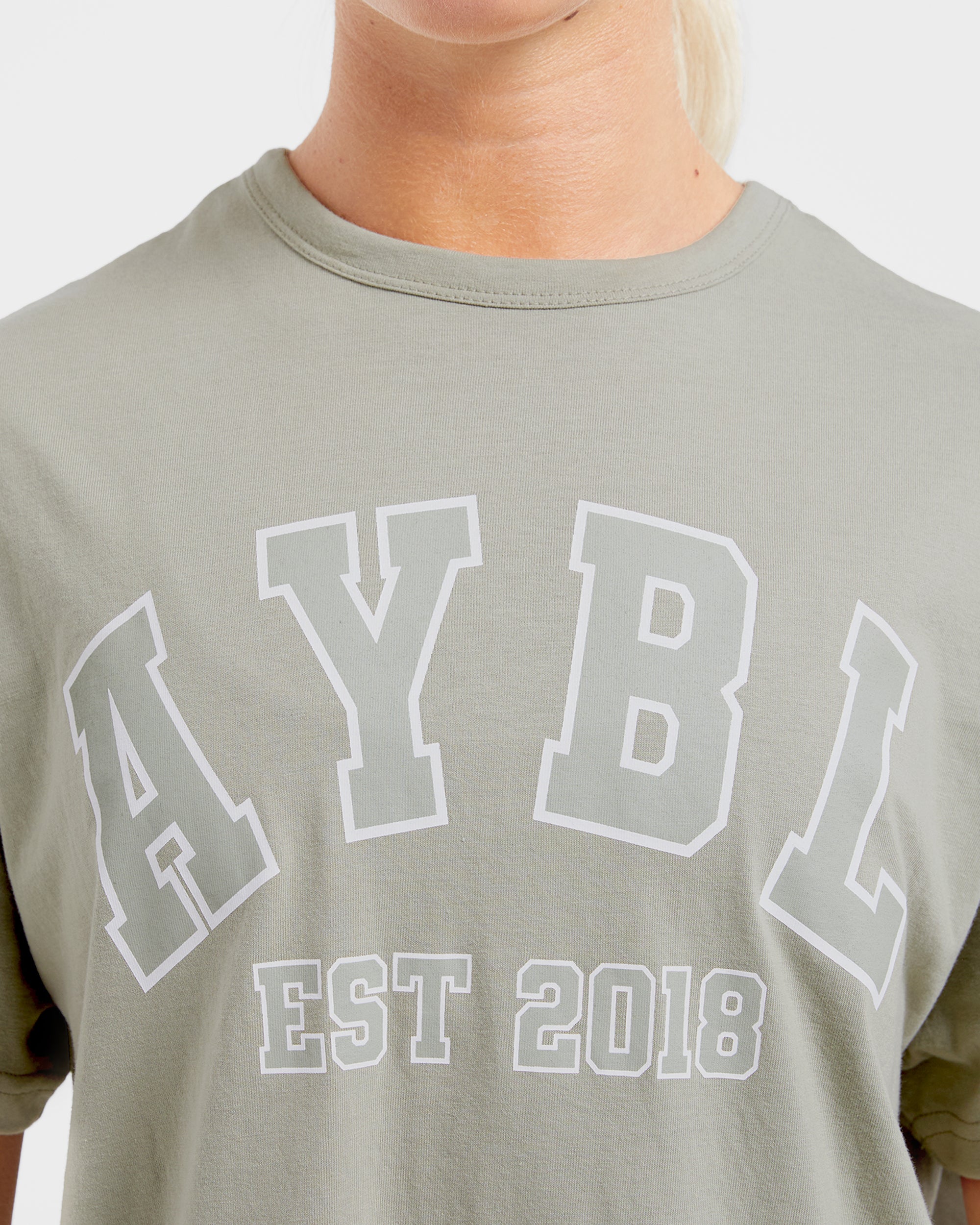 Varsity Oversized T Shirt - Olive Green