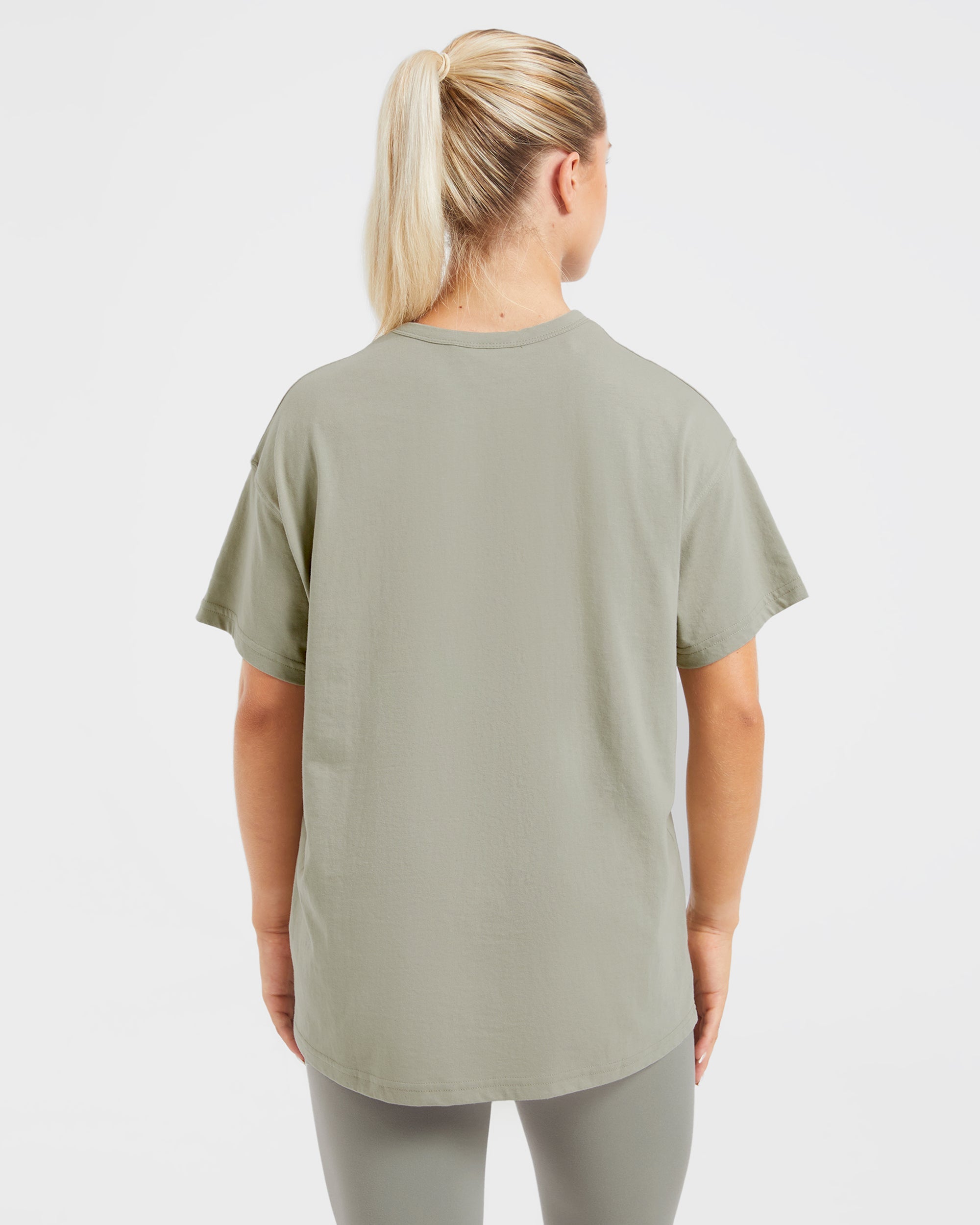 Varsity Oversized T Shirt - Olive Green