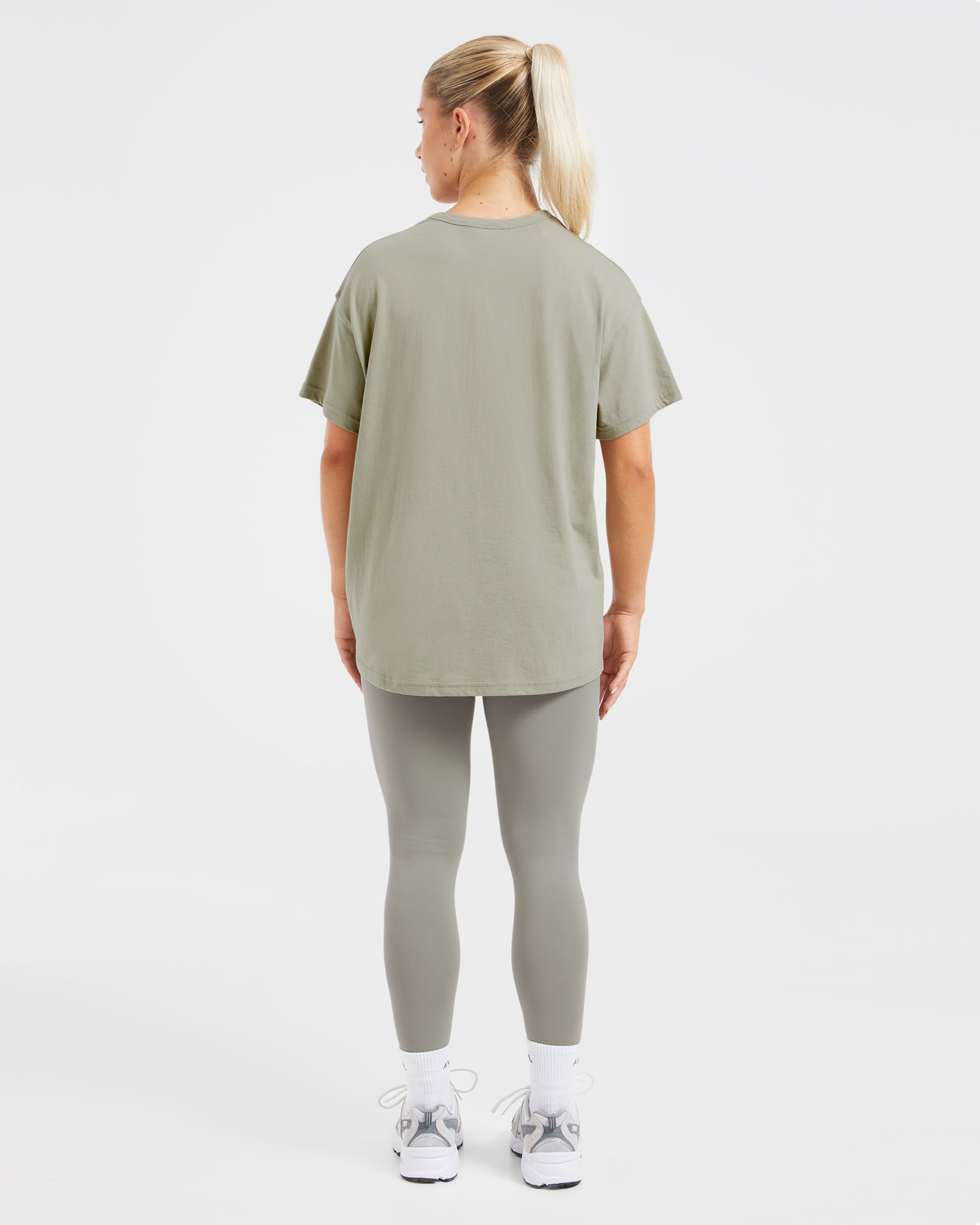 Varsity Oversized T Shirt - Olive Green