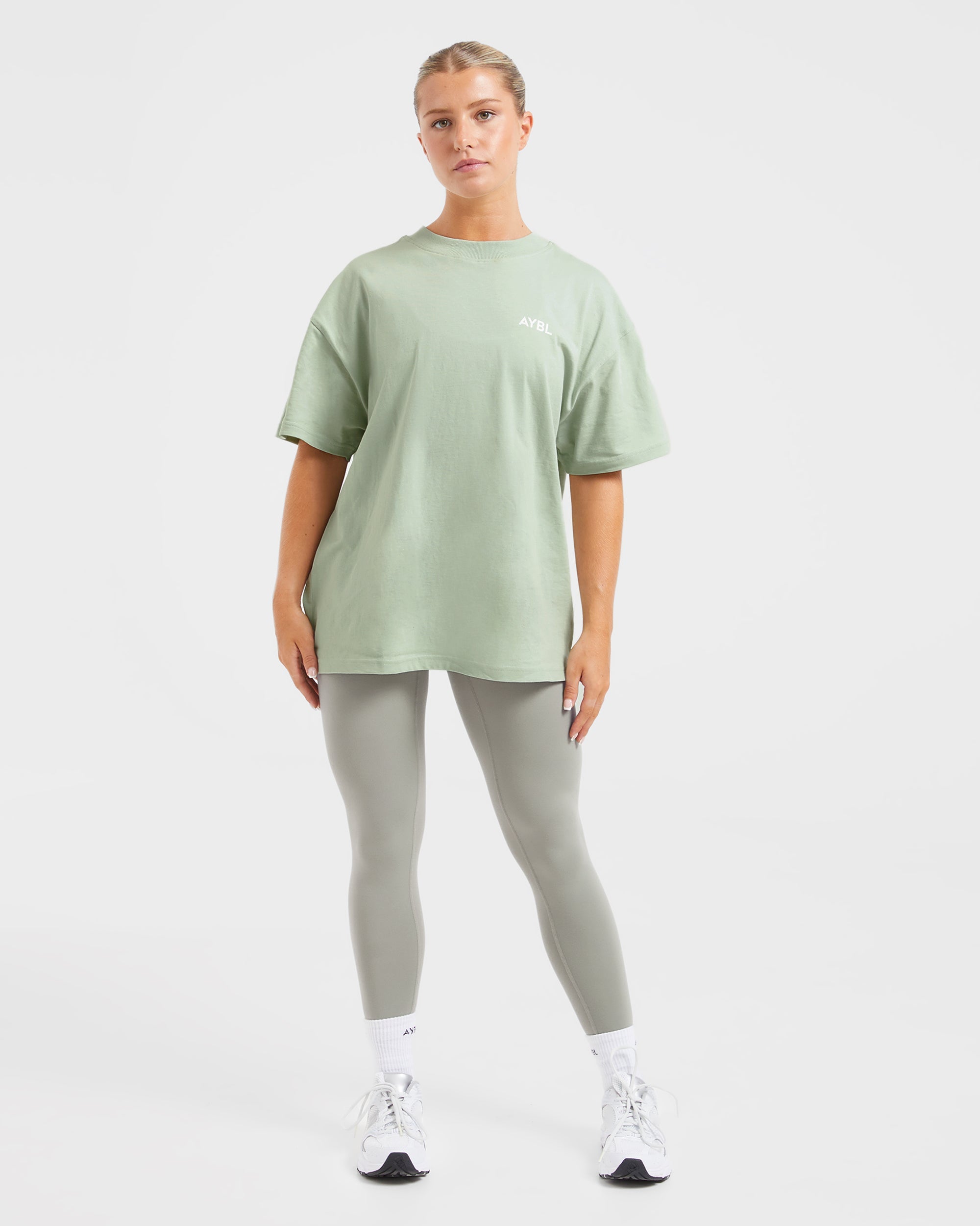 Lift Graphic Oversized T Shirt - Light Sage