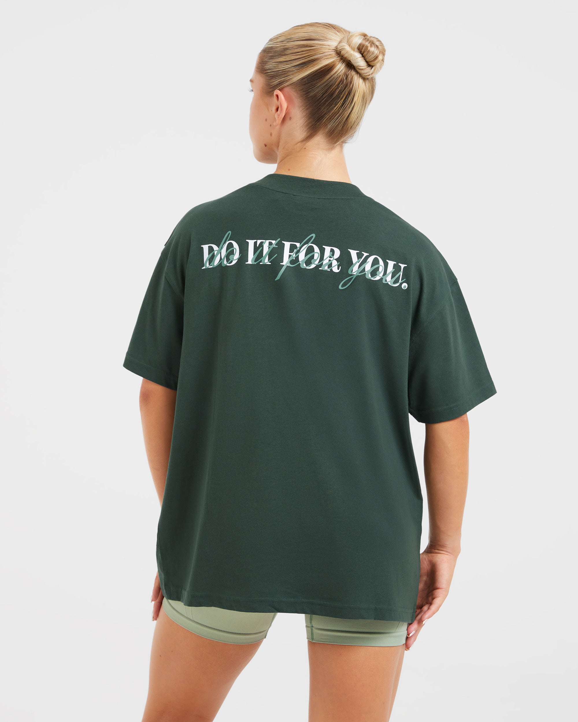 Do It For You Oversized T Shirt - Forest Green