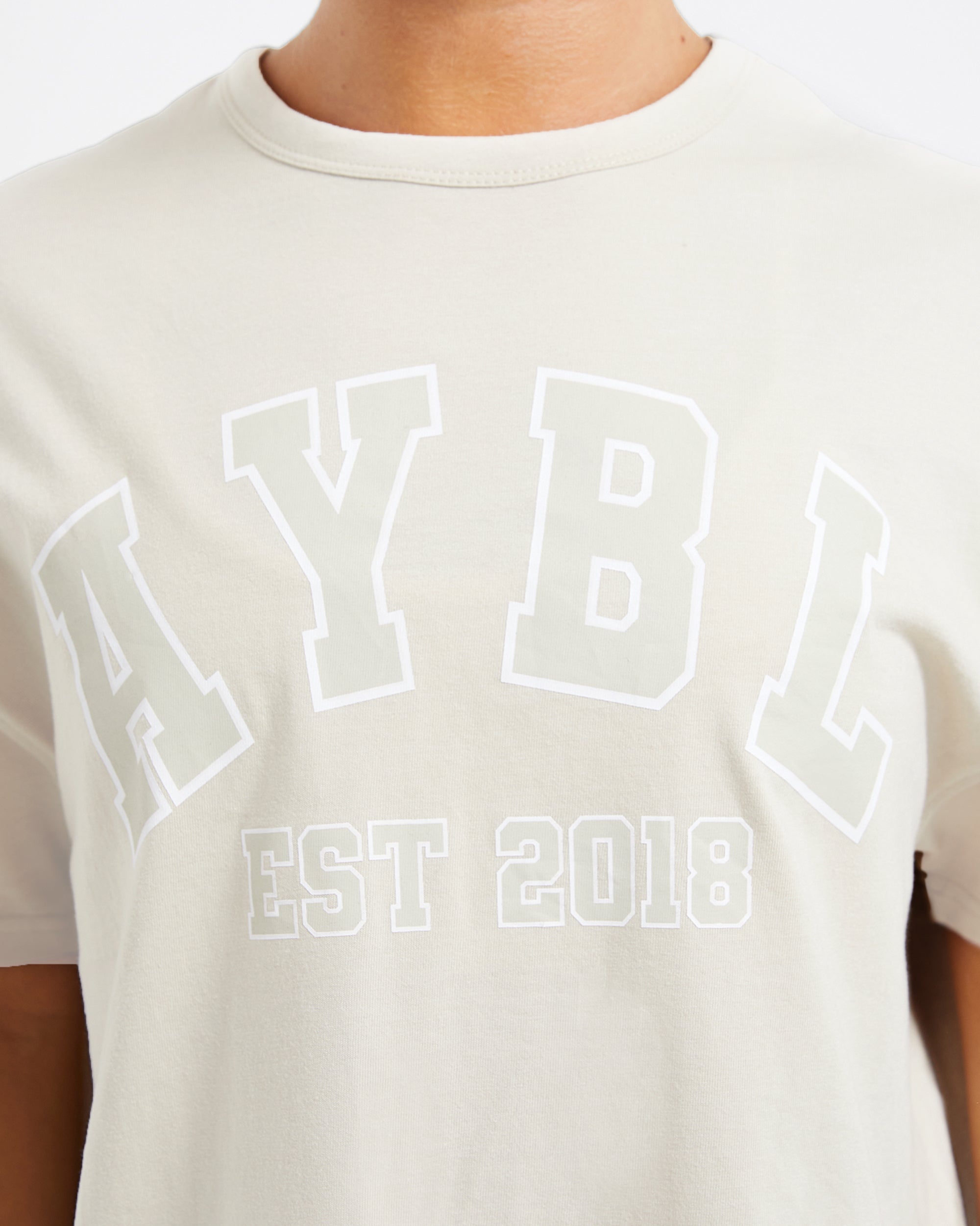 Varsity Oversized T Shirt - Beige