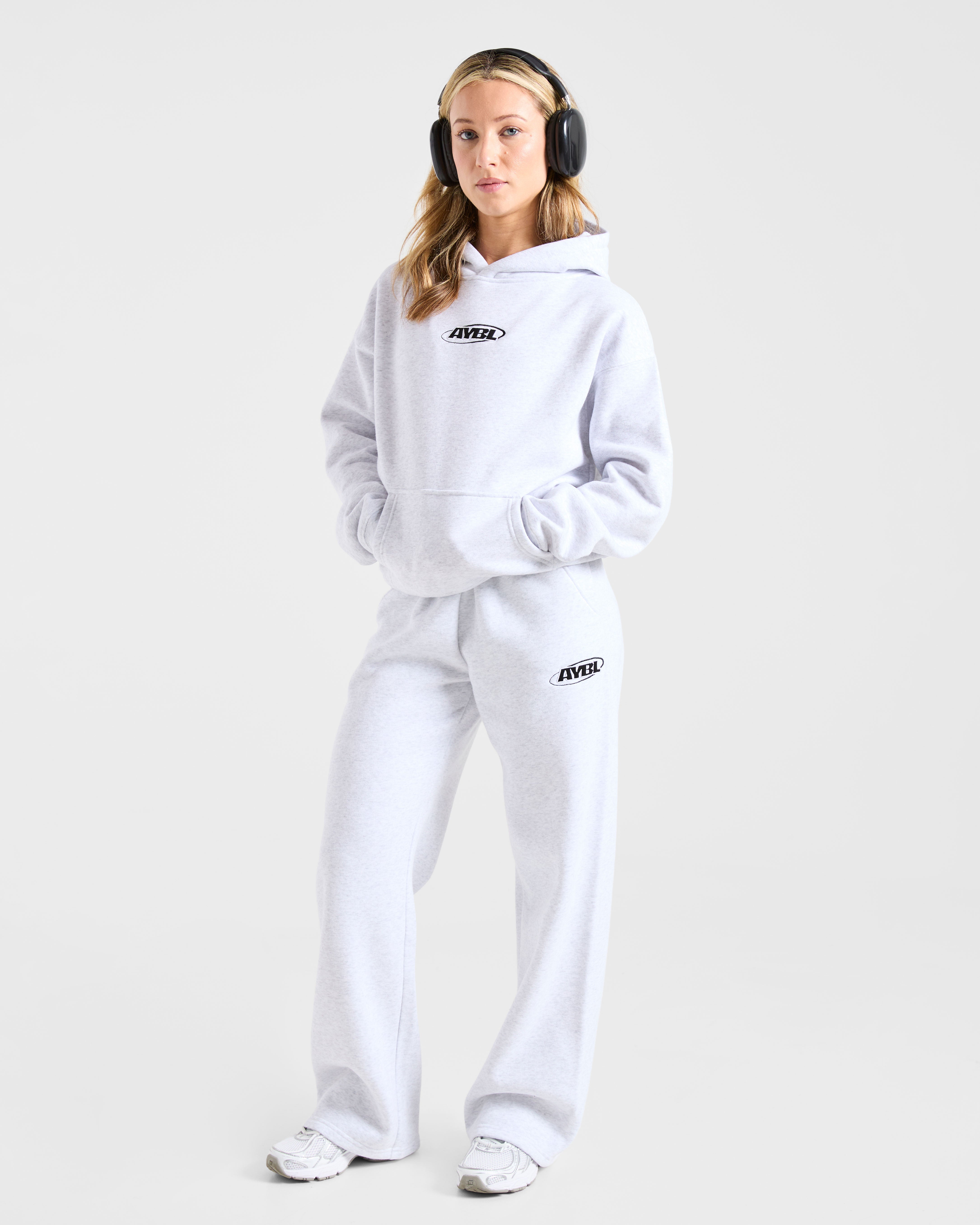 Sports Essentials Oversized Straight Leg Joggers - Heather Grey/Black