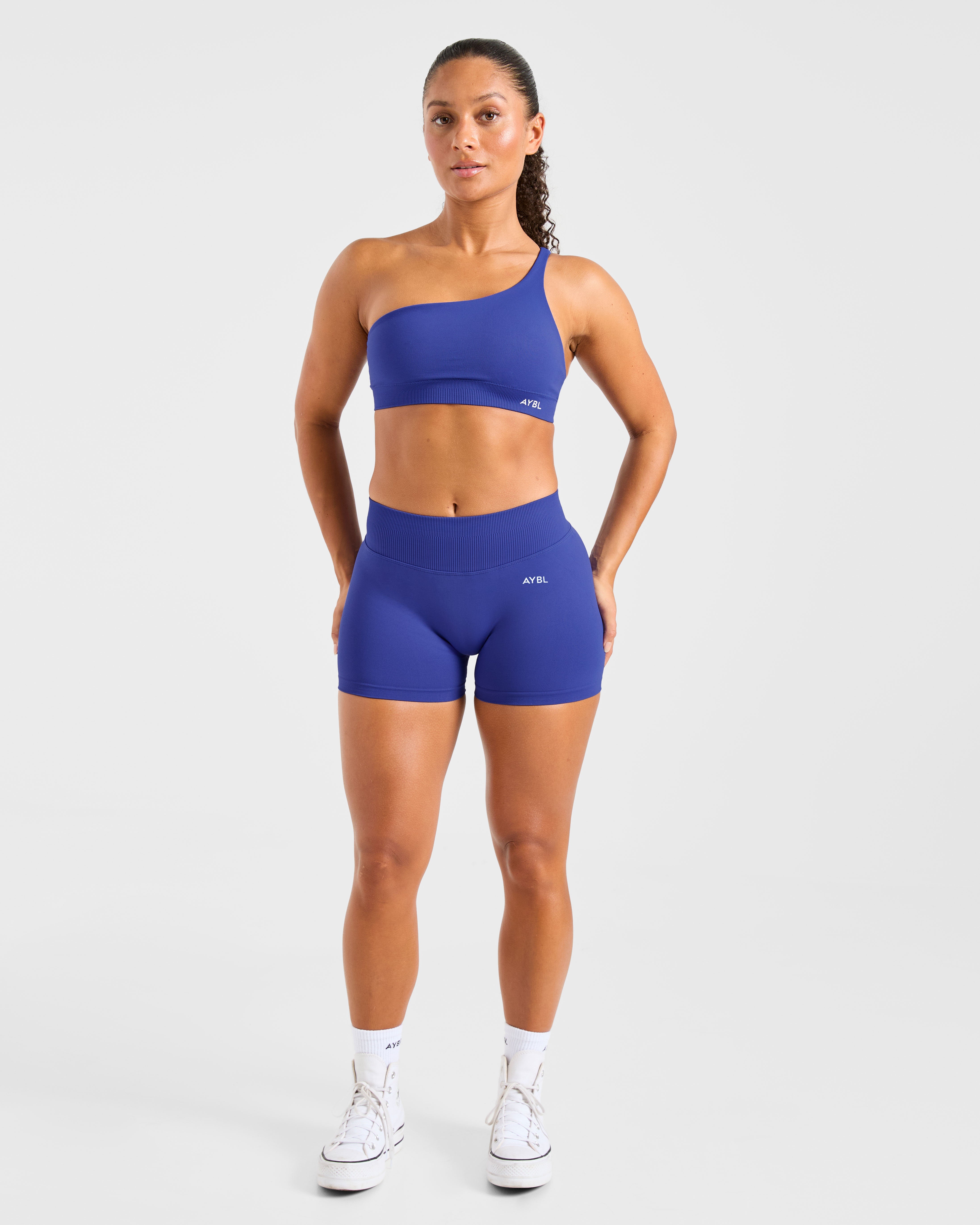 Enhance Seamless One Shoulder Sports Bra - Cobalt Blue