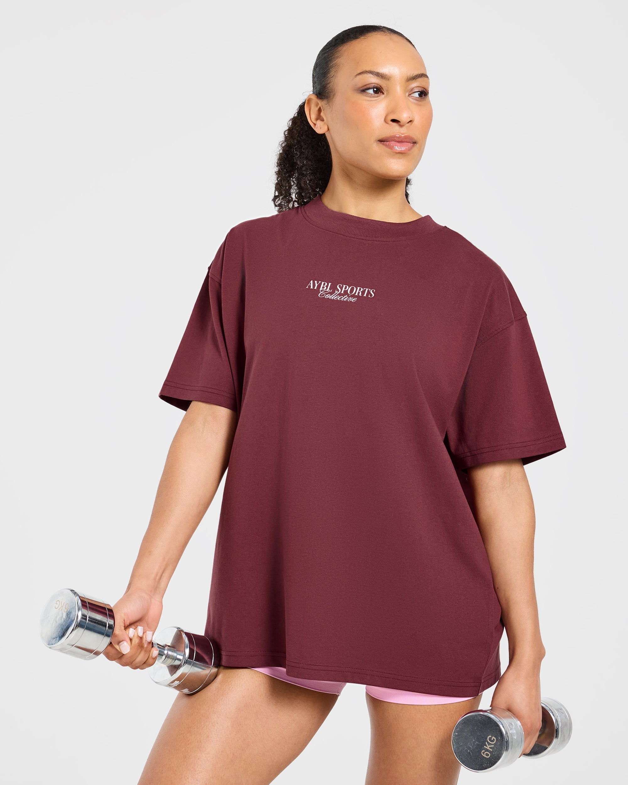 Sports Collective Oversized T Shirt - Red Wine