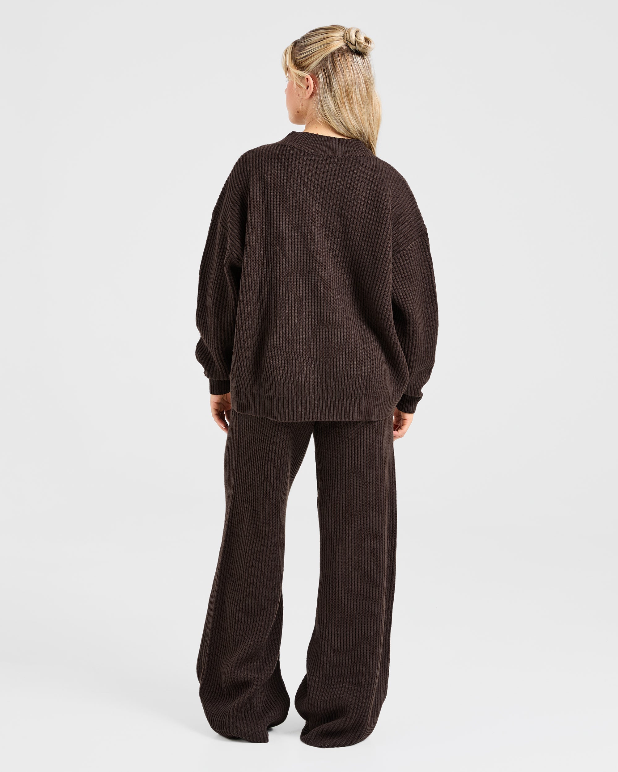 Lounge Oversized Knit Cardigan - Deep Cocoa Brown