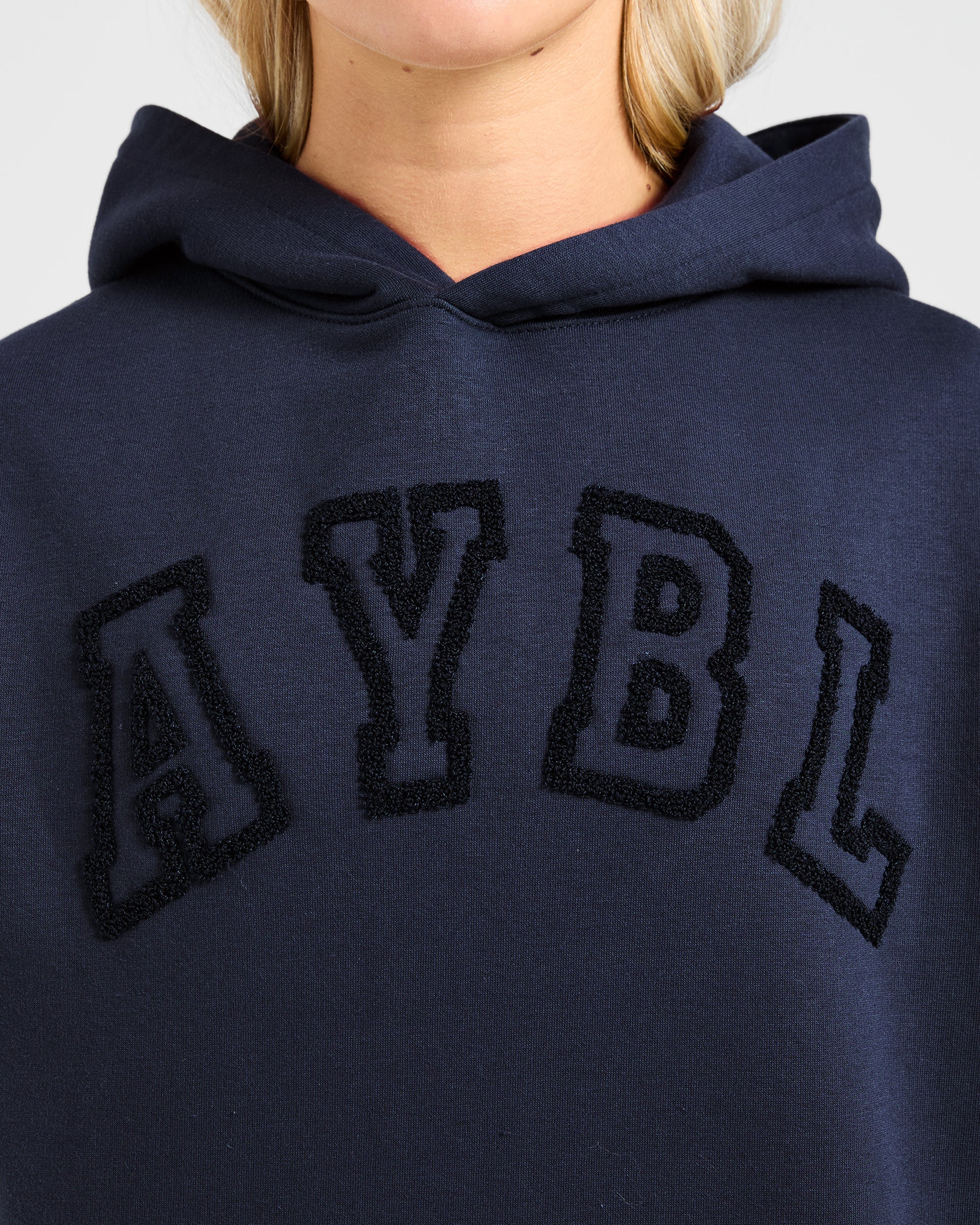 Varsity Oversized Outline Hoodie - Navy